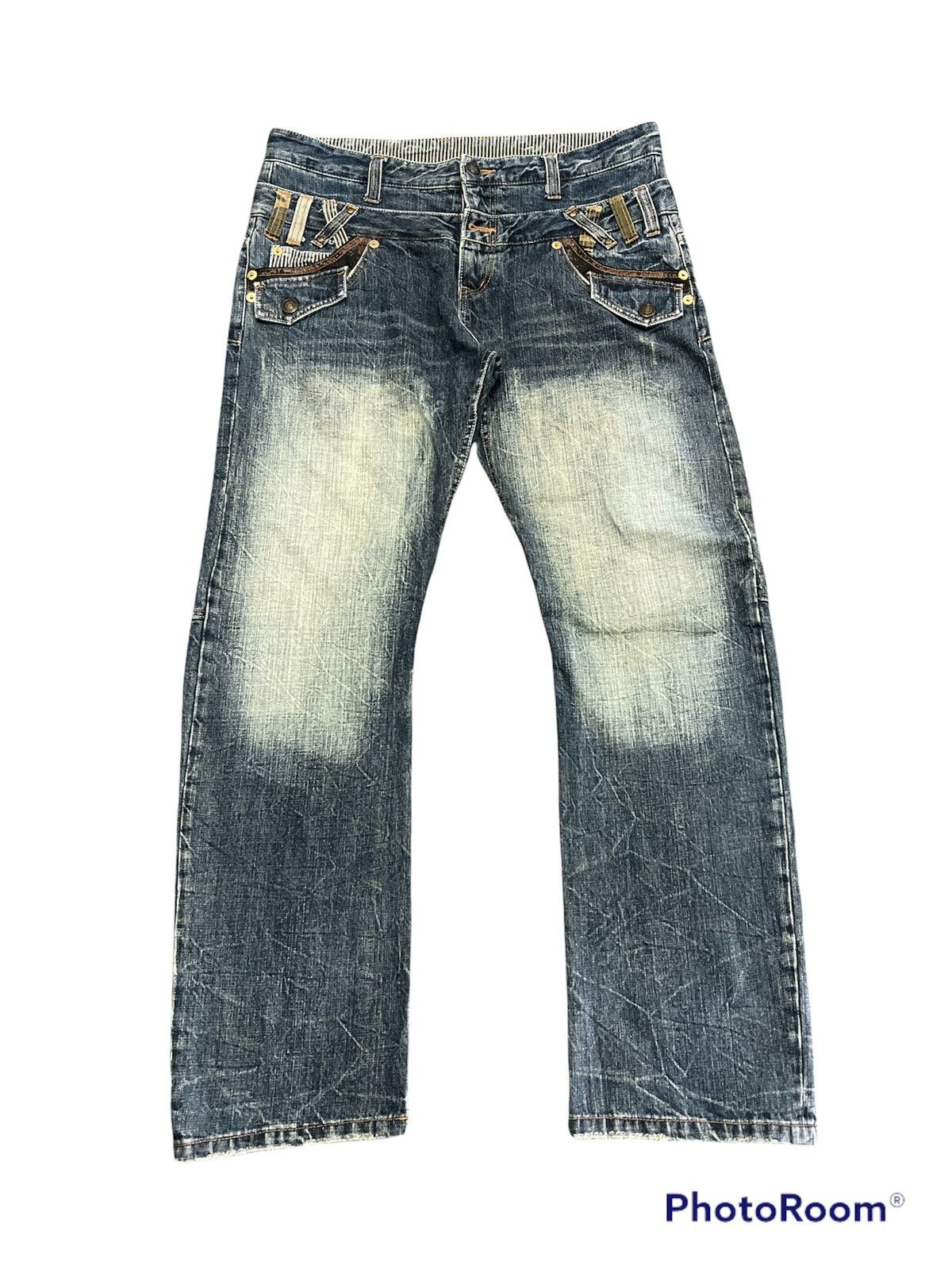 Japanese Brand Japanese Brand Distressed Washer Kurt Kobain Double Waist Size US 30 / EU 46 - 1 Thumbnail