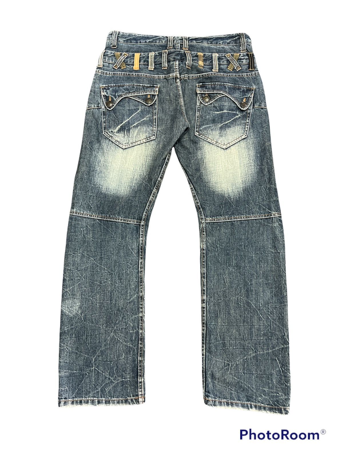 Japanese Brand Japanese Brand Distressed Washer Kurt Kobain Double Waist Size US 30 / EU 46 - 6 Thumbnail