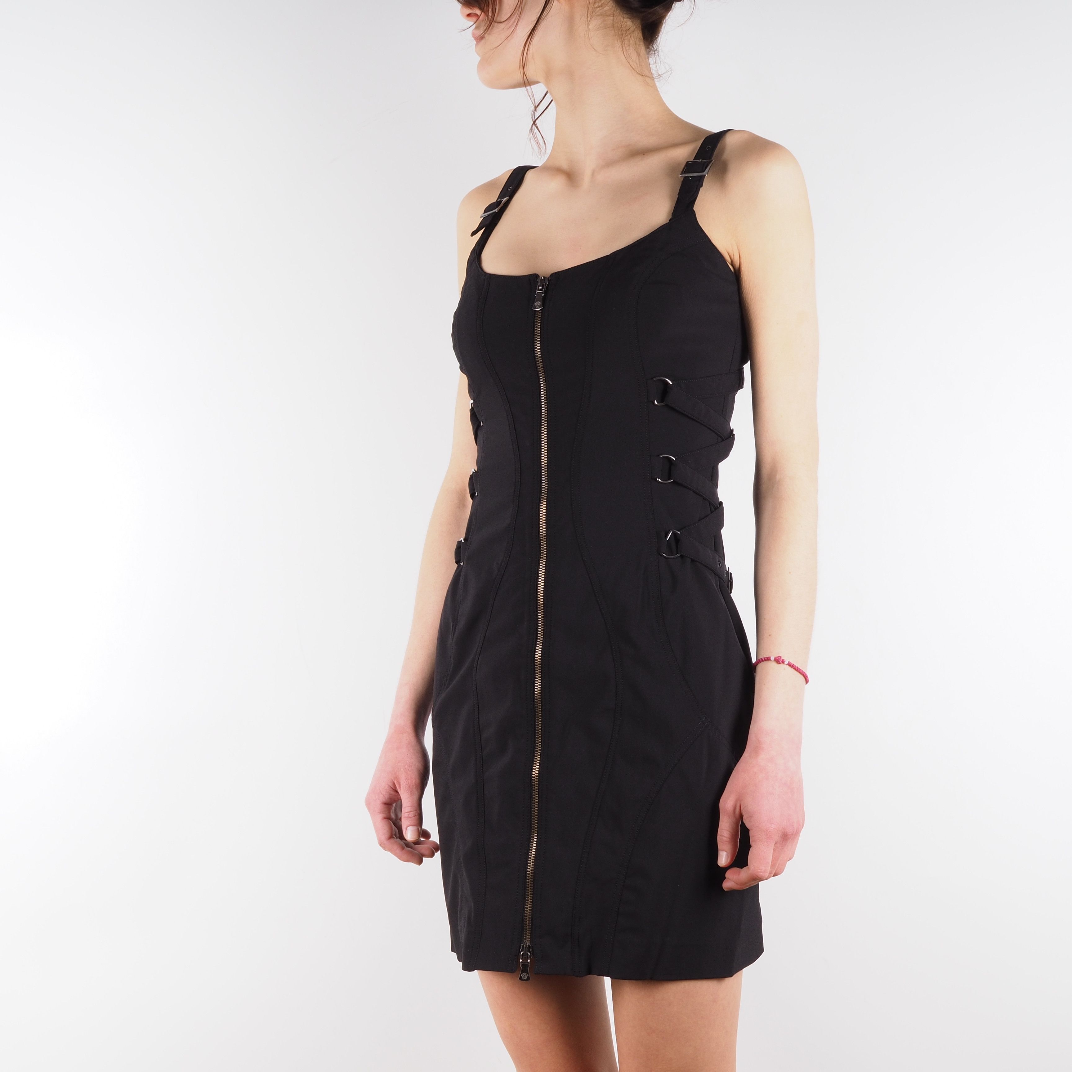 Versace Jeans Couture Versace Jeans Couture Vintage Zip Strap Detail Mini Dress Size M / US 6-8 / IT 42-44 - 2 Thumbnail