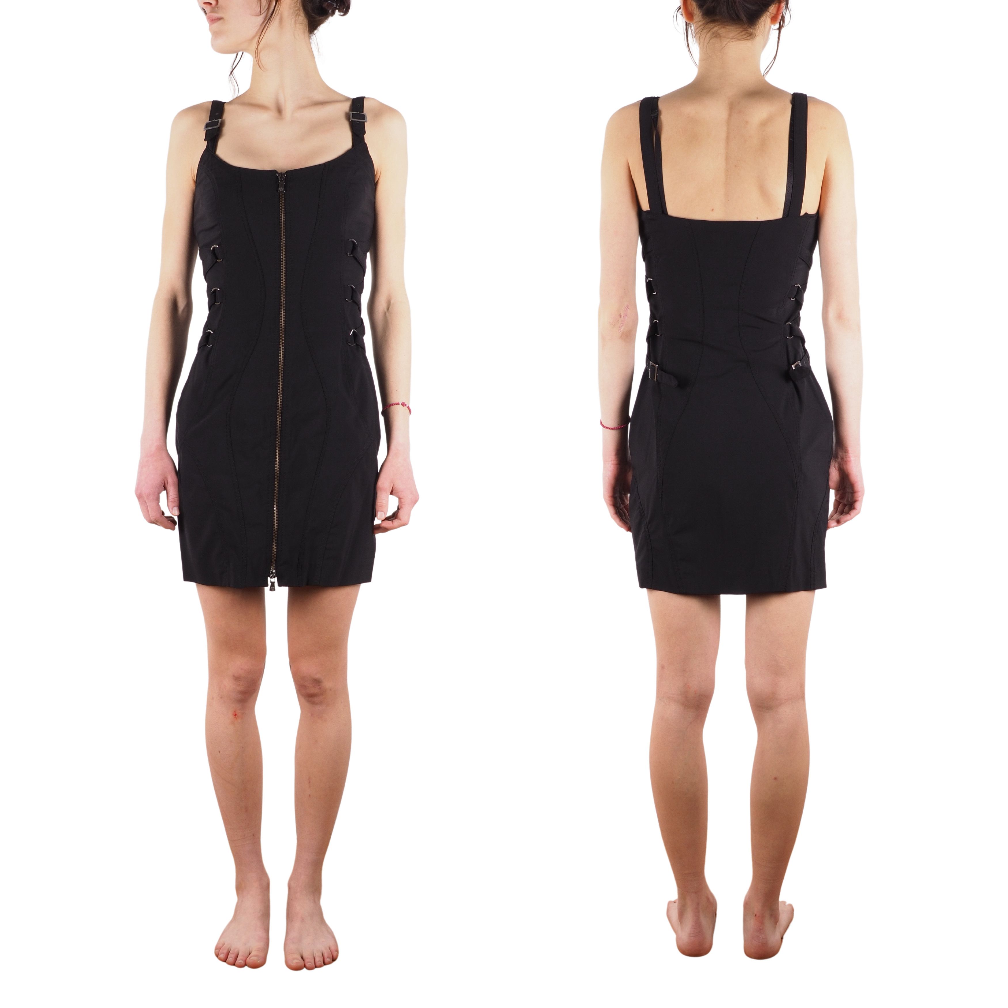 Versace Jeans Couture Versace Jeans Couture Vintage Zip Strap Detail Mini Dress Size M / US 6-8 / IT 42-44 - 3 Thumbnail