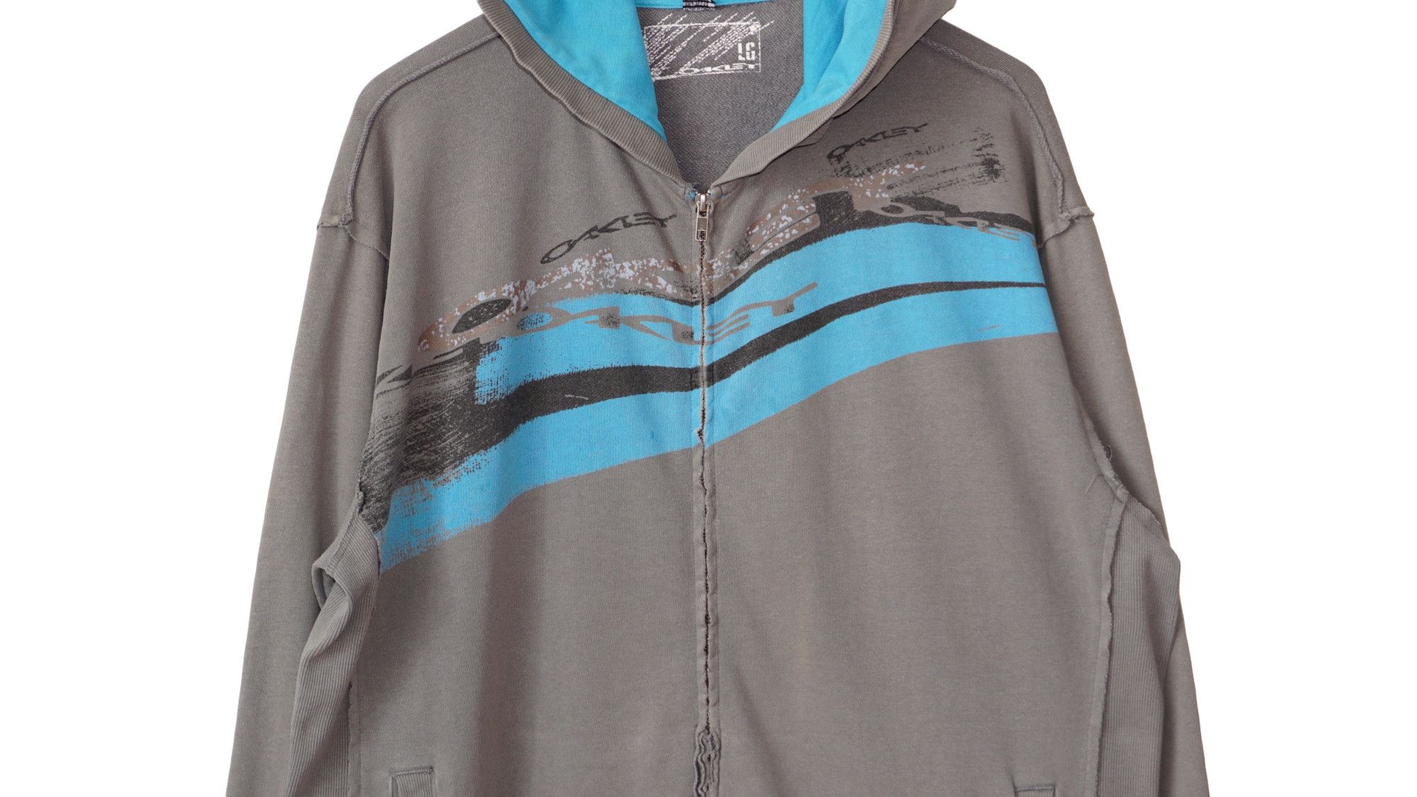 Oakley × Vintage Oakley Y2K Vintage Distressed Zip Sweatshirt Hoodie Size US L / EU 52-54 / 3 - 3 Thumbnail