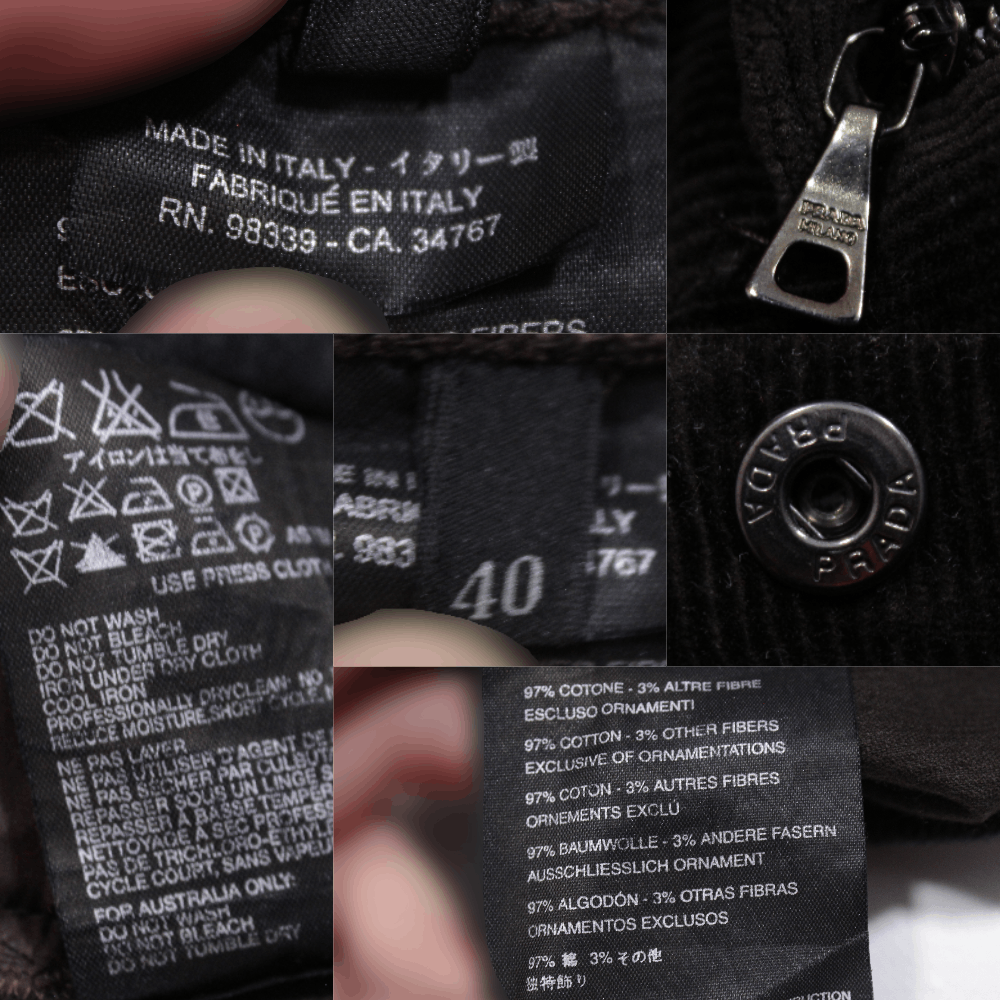 Prada 00S Corduroy Skirt Vintage Size 27" / US 4 / IT 40 - 5 Thumbnail