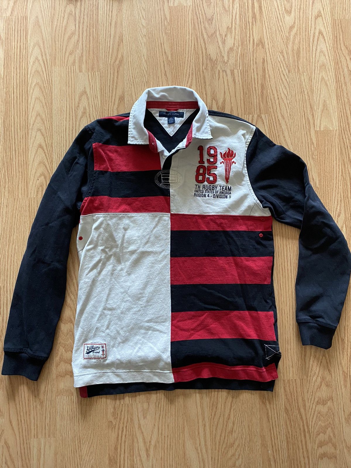 Tommy Hilfiger Vintage Tommy Hilfiger Rugby Polo Longsleeve Shirt Size US M / EU 48-50 / 2 - 2 Thumbnail