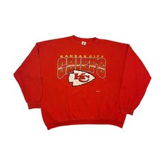 90's Kansas City Chiefs Starter Script Hooded NFL Sweatshirt Size Medium –  Rare VNTG