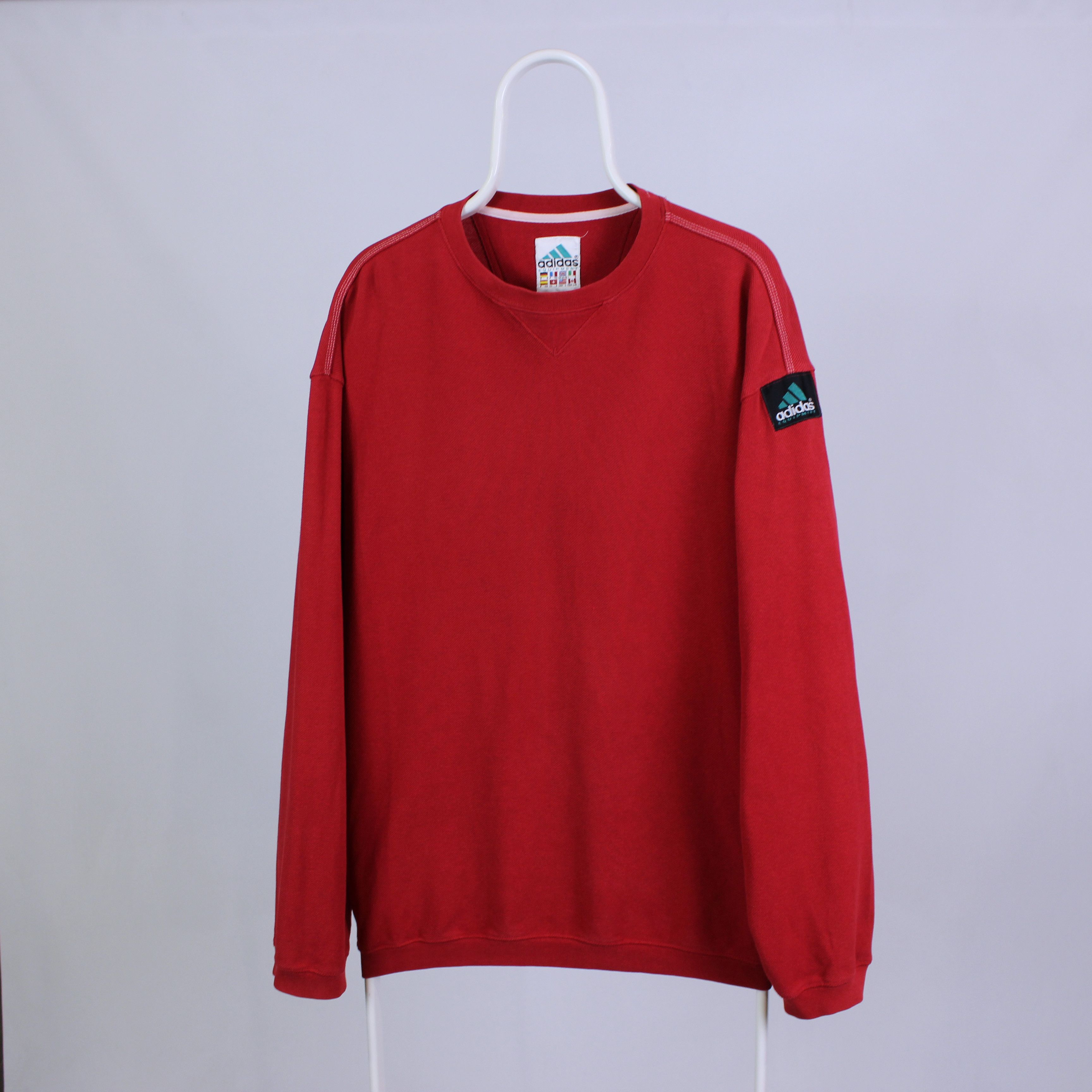 Adidas Vintage EQT Equipment Adidas sweatshirt rarity logo red Size US XL / EU 56 / 4 - 4 Thumbnail