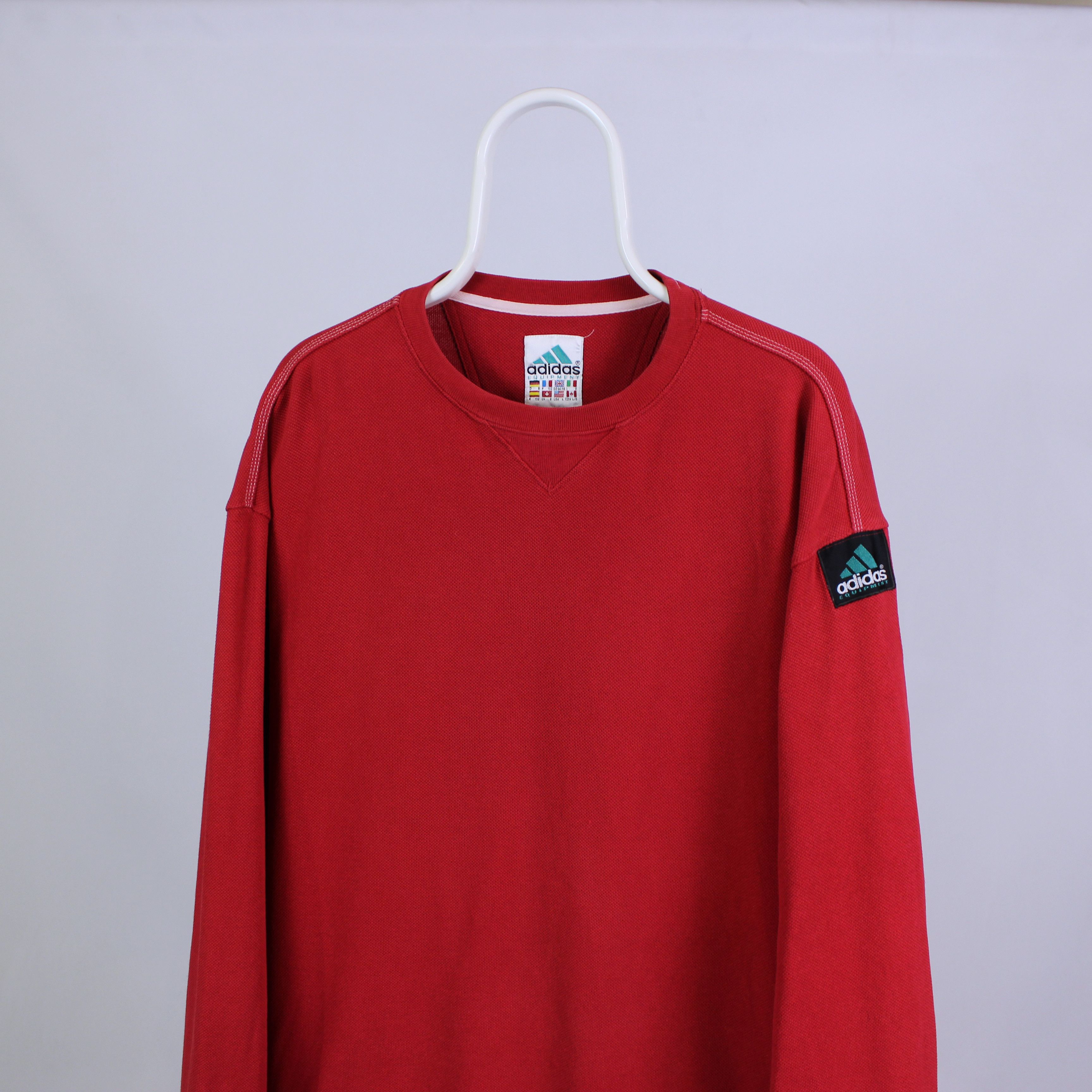 Adidas Vintage EQT Equipment Adidas sweatshirt rarity logo red Size US XL / EU 56 / 4 - 1 Thumbnail