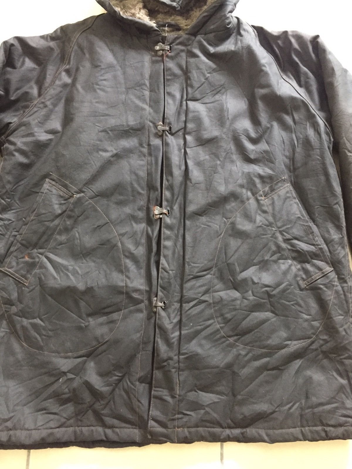 Beams Plus Vintage Beams Wax Black Jacket With Hook Fastener Size US M / EU 48-50 / 2 - 4 Thumbnail