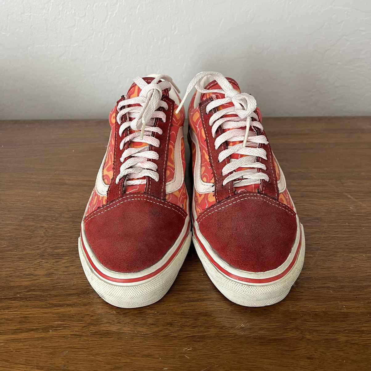 Vintage Vintage Vans Old Skool Red Cyber Print Made In USA Size 8