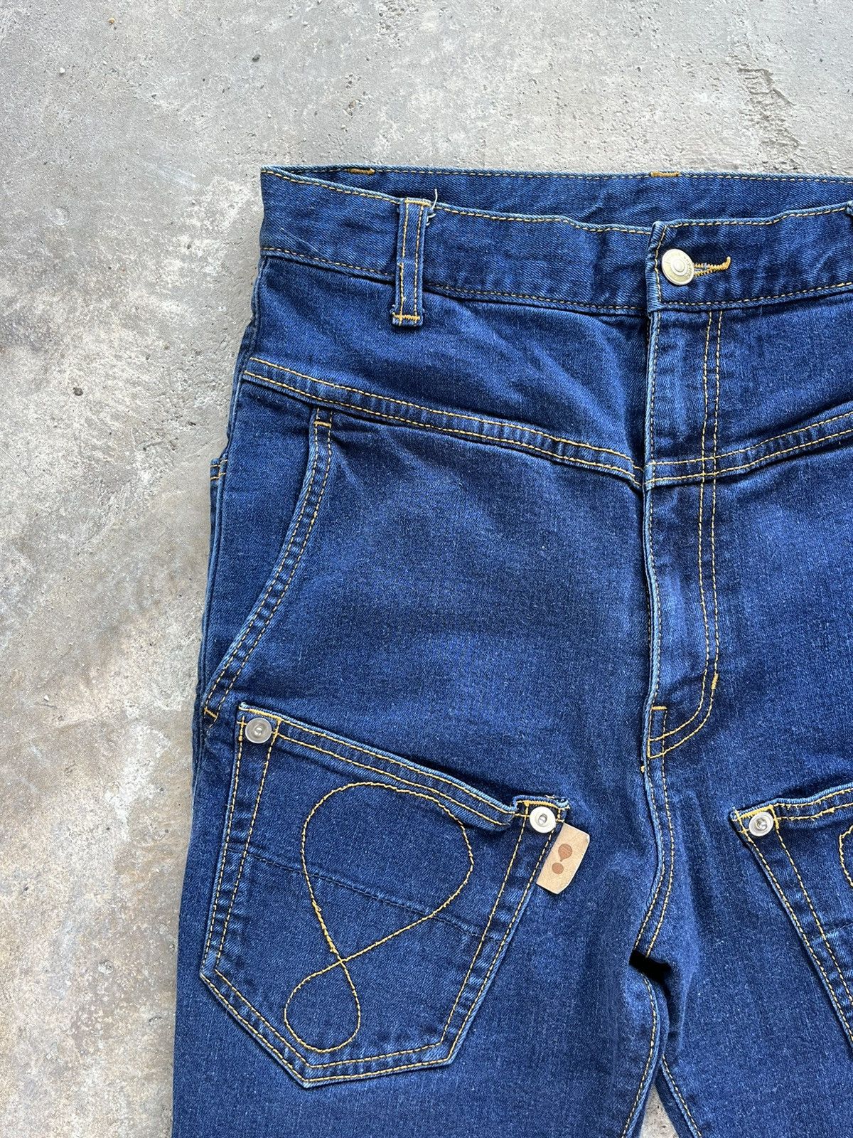 Issey Miyake × mercibeaucoup Mercibeaucoup Drop Crotch Denim Pants Size US 29 - 2 Thumbnail