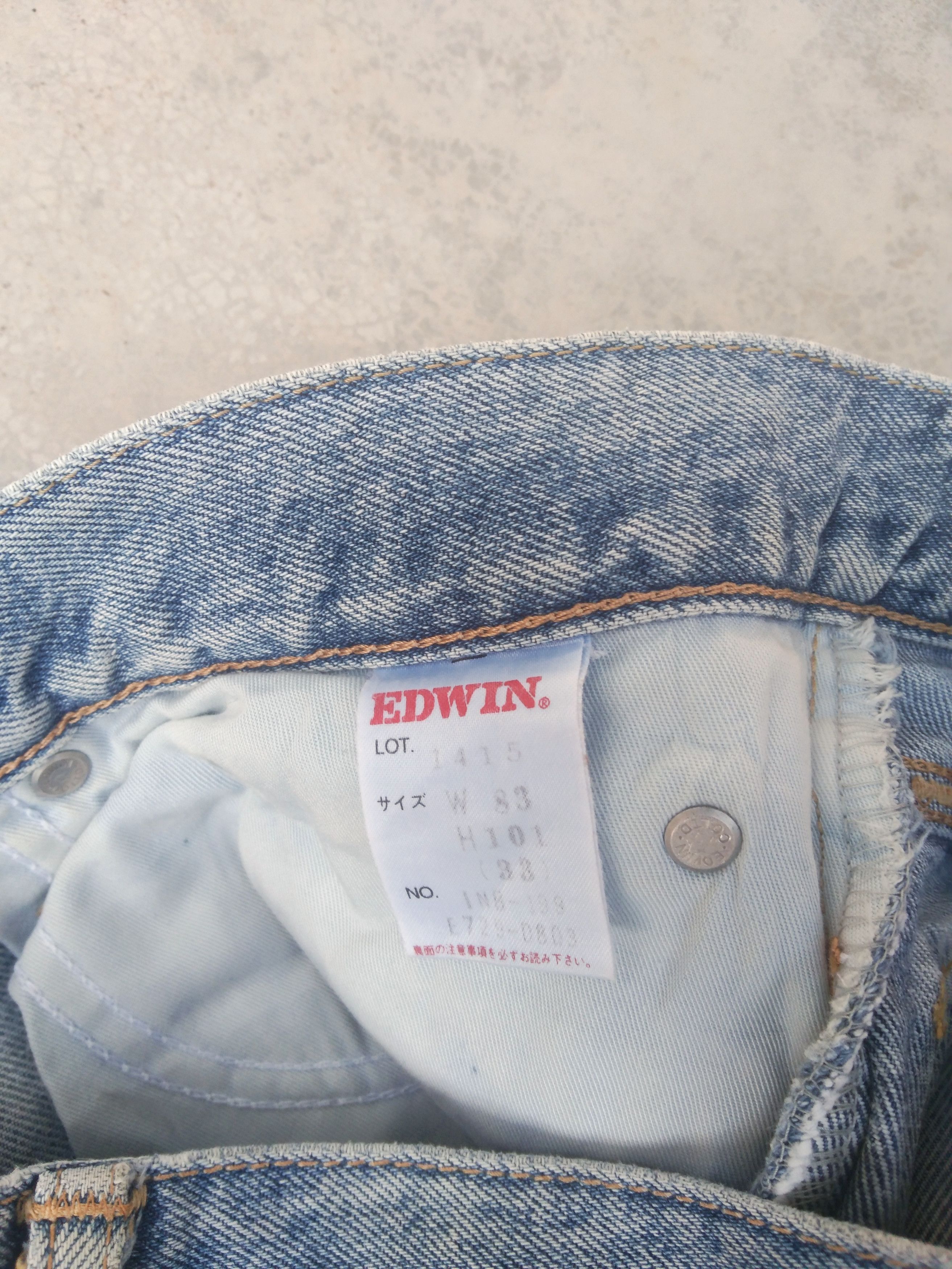 Japanese Brand Vintage Distressed Edwin Faded Blue Straight Leg Jeans 31x28 Size US 31 - 7 Thumbnail