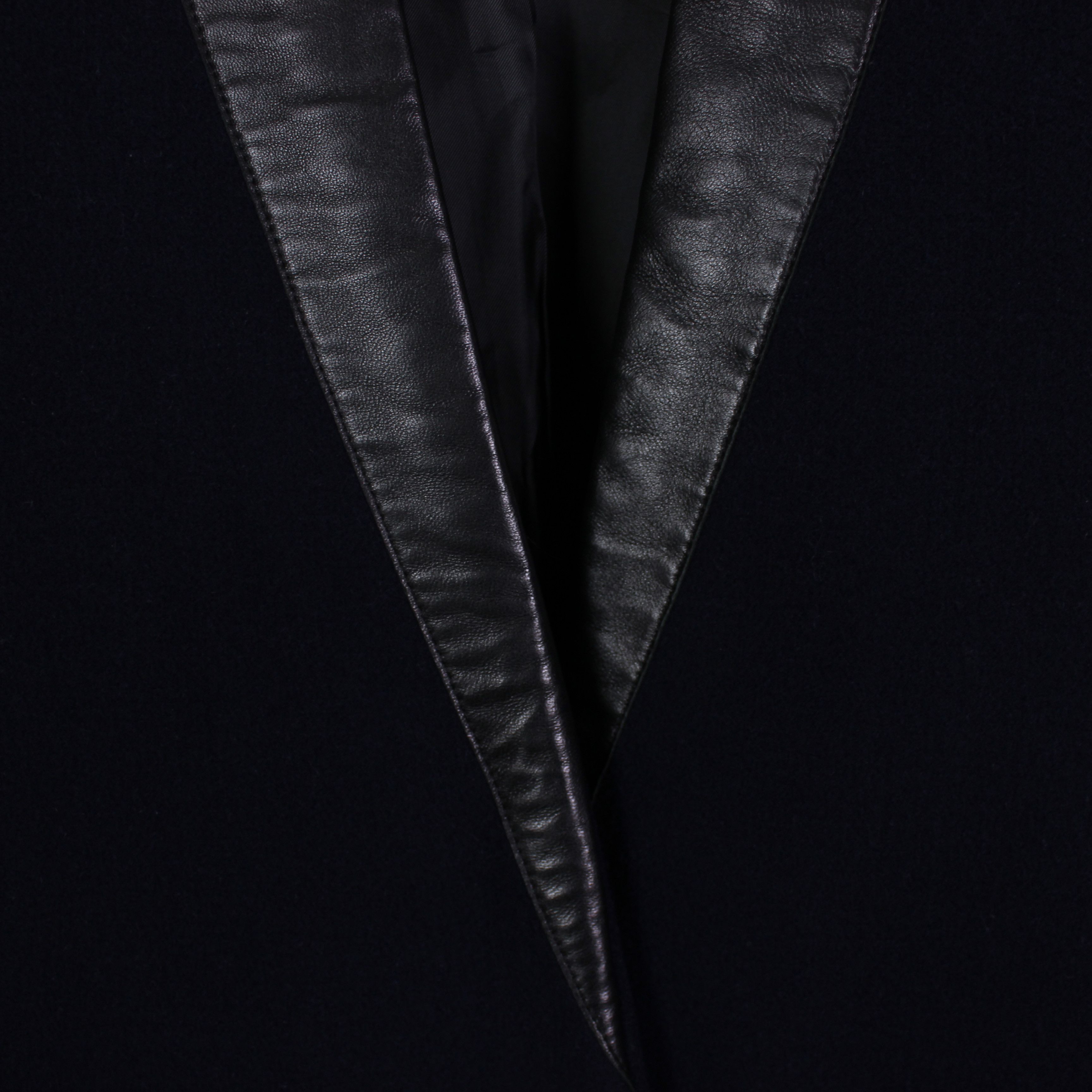 Sandro Sandro coat jacket navy blue leather S M 36 size Size S / US 4 / IT 40 - 9 Thumbnail