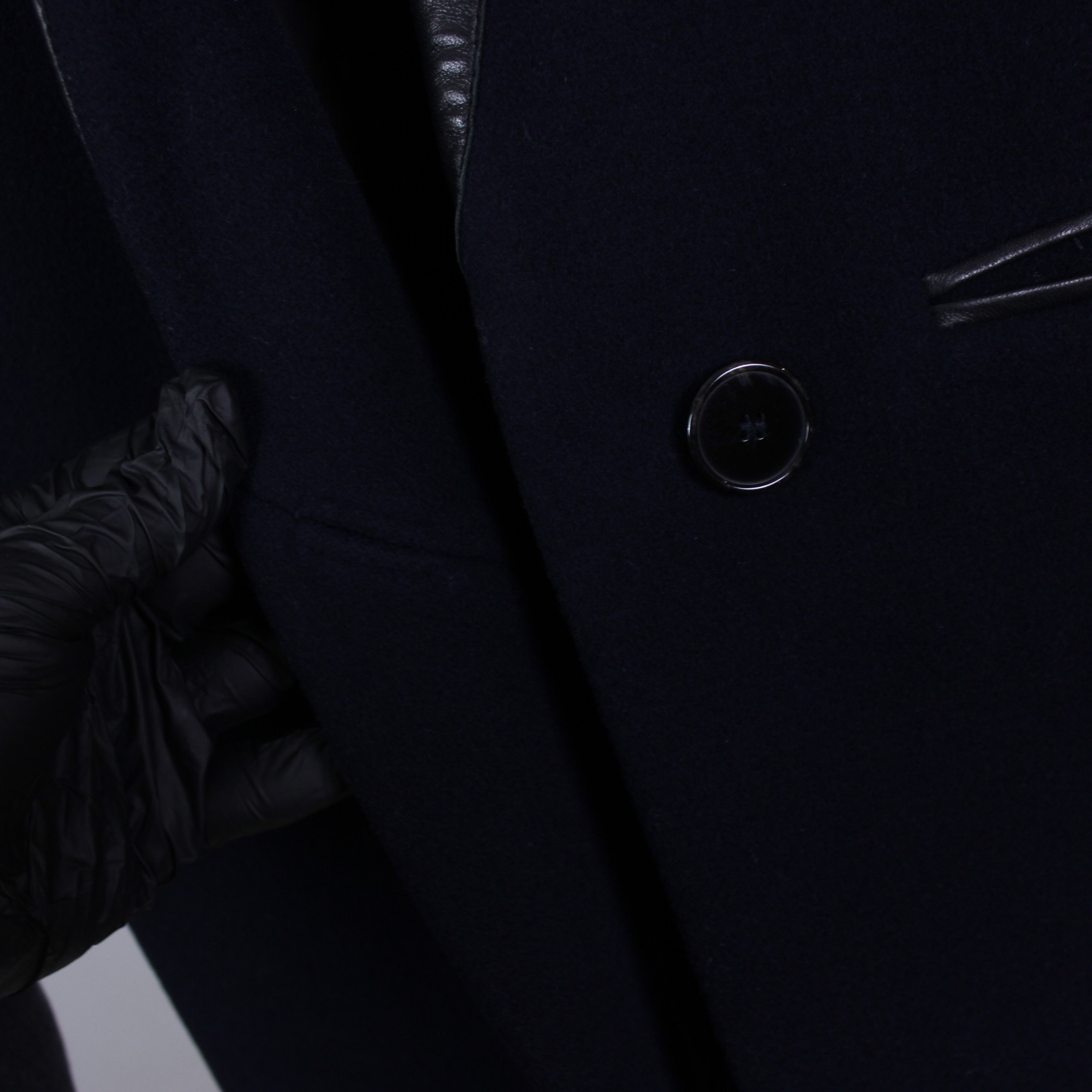 Sandro Sandro coat jacket navy blue leather S M 36 size Size S / US 4 / IT 40 - 6 Thumbnail