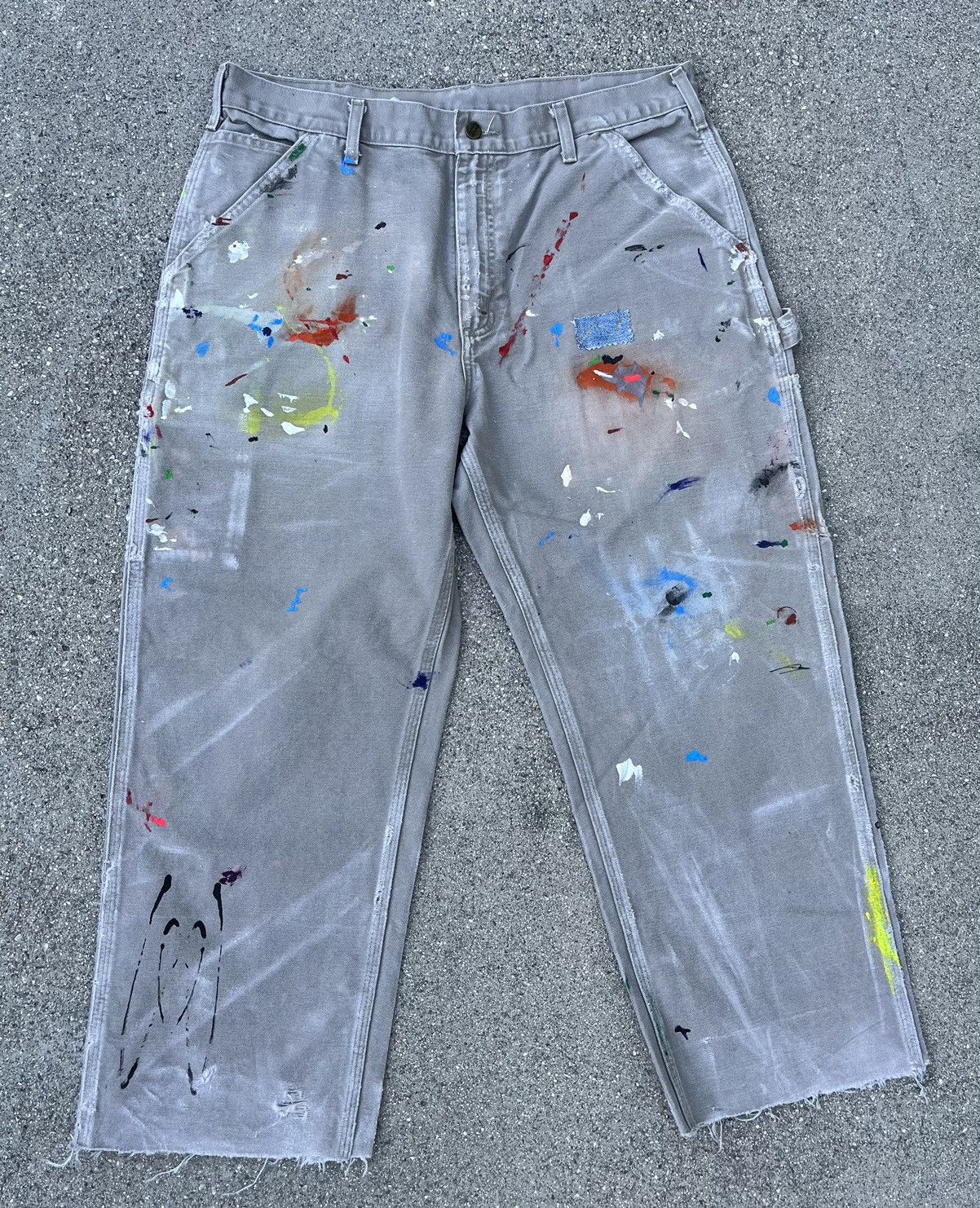 Carhartt Carhartt B11 Thrashed Distressed Work Dungaree Pants Painter Size US 36 / EU 52 - 1 Thumbnail