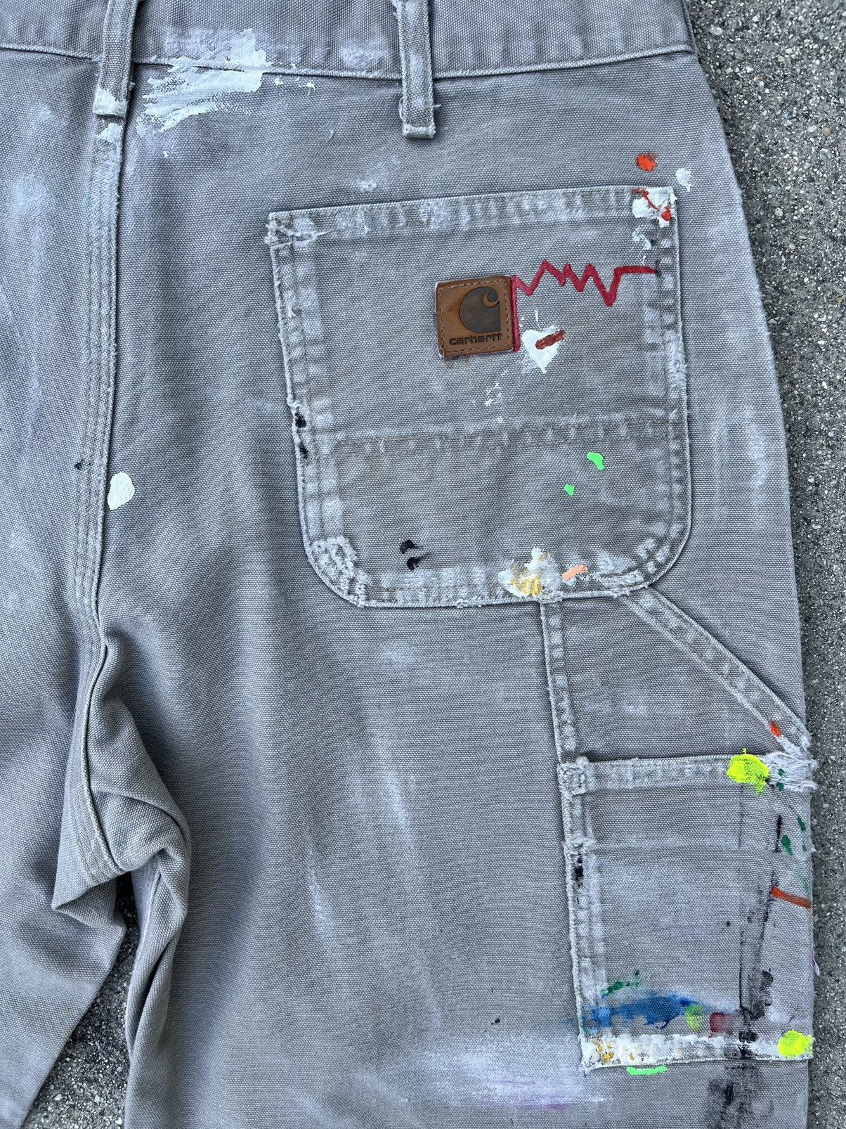 Carhartt Carhartt B11 Thrashed Distressed Work Dungaree Pants Painter Size US 36 / EU 52 - 4 Thumbnail