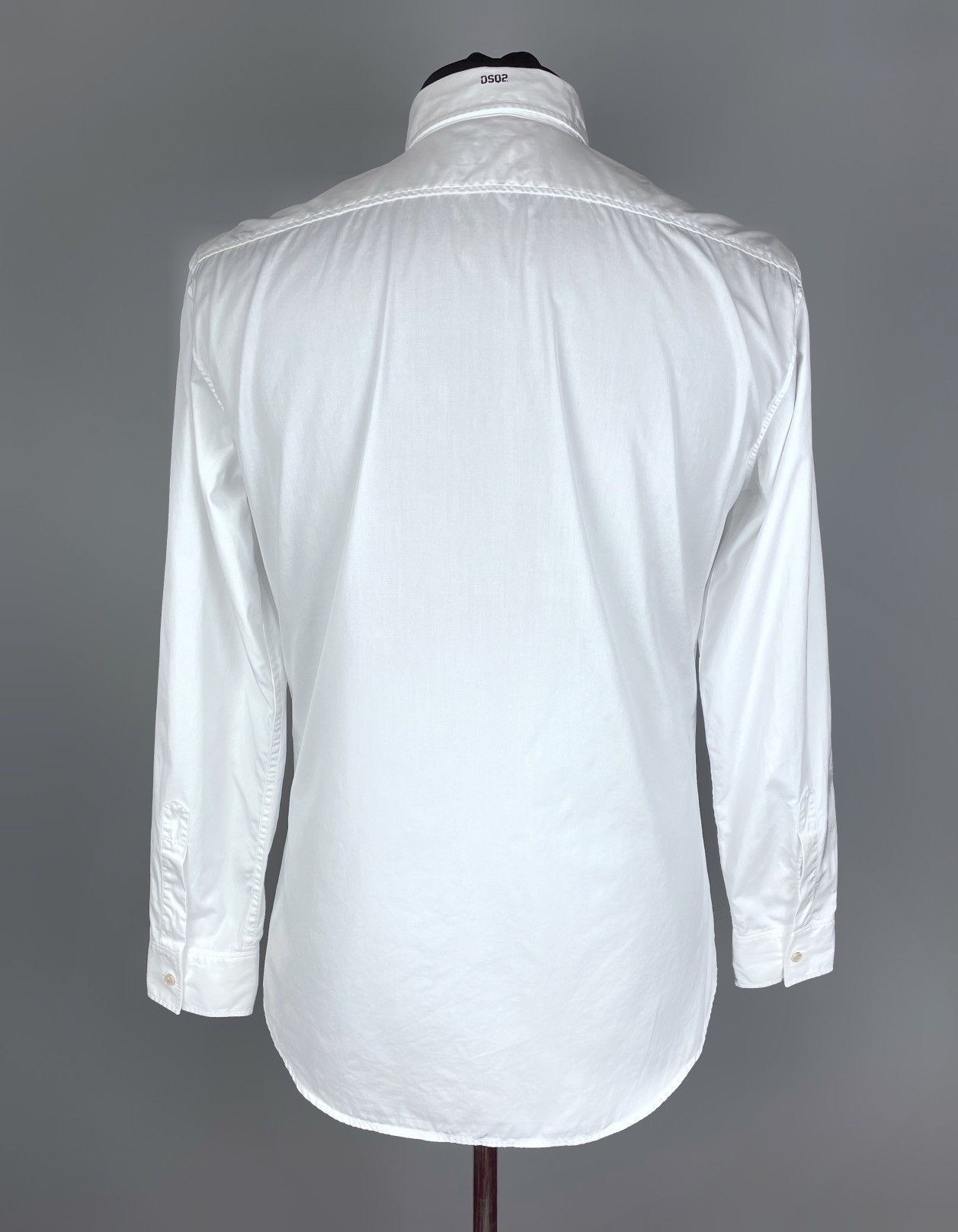 Dsquared2 Men's DSQUARED2 White Wood Strip LS Cotton Shirt Size 48 Size US M / EU 48-50 / 2 - 5 Thumbnail