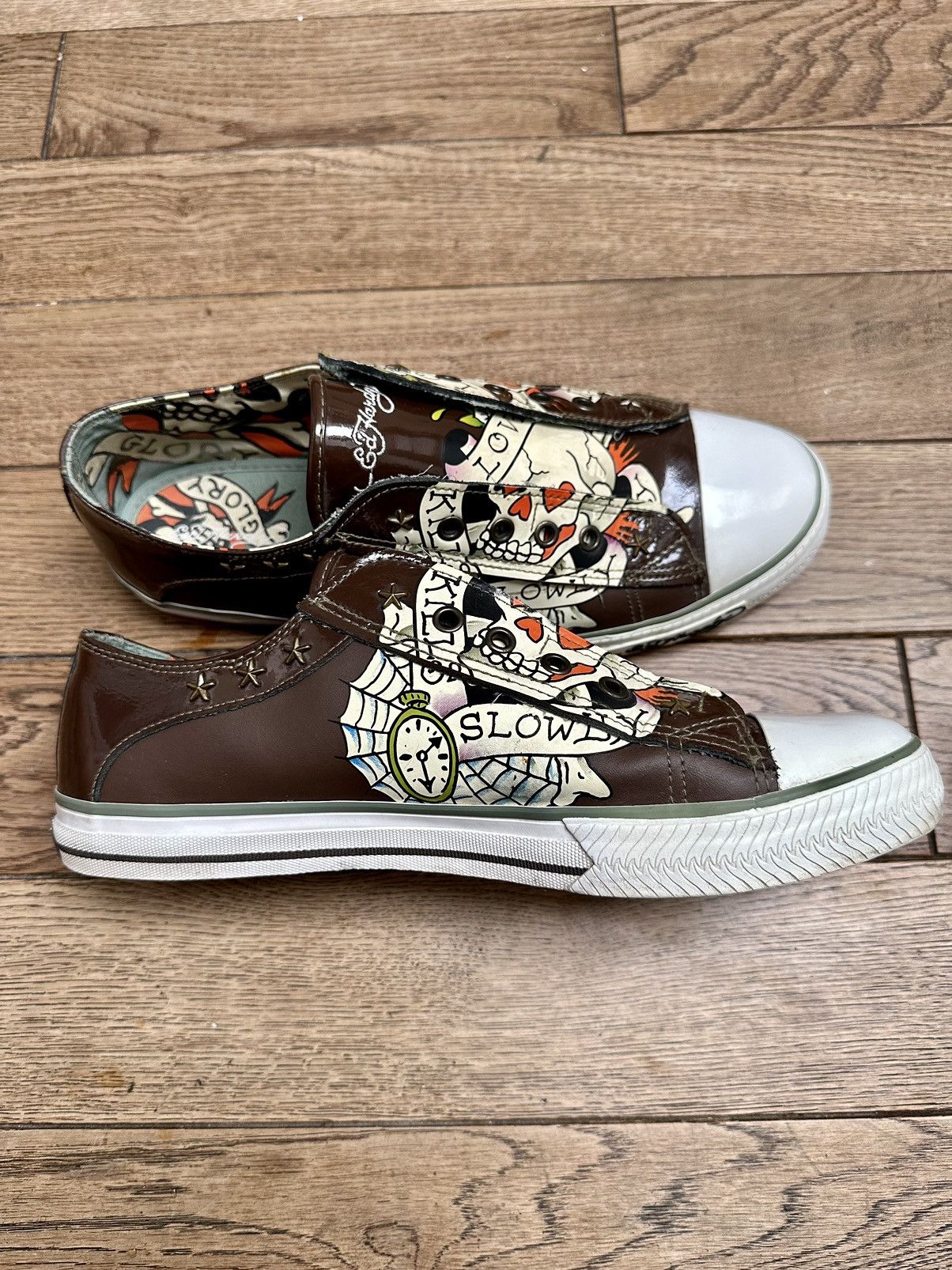 Christian Audigier × Ed Hardy × Vintage 🕸️Vintage Ed Hardy Christian Audigier Sneakers Rare Y2K Skull Size US 11 / EU 44 - 15 Thumbnail