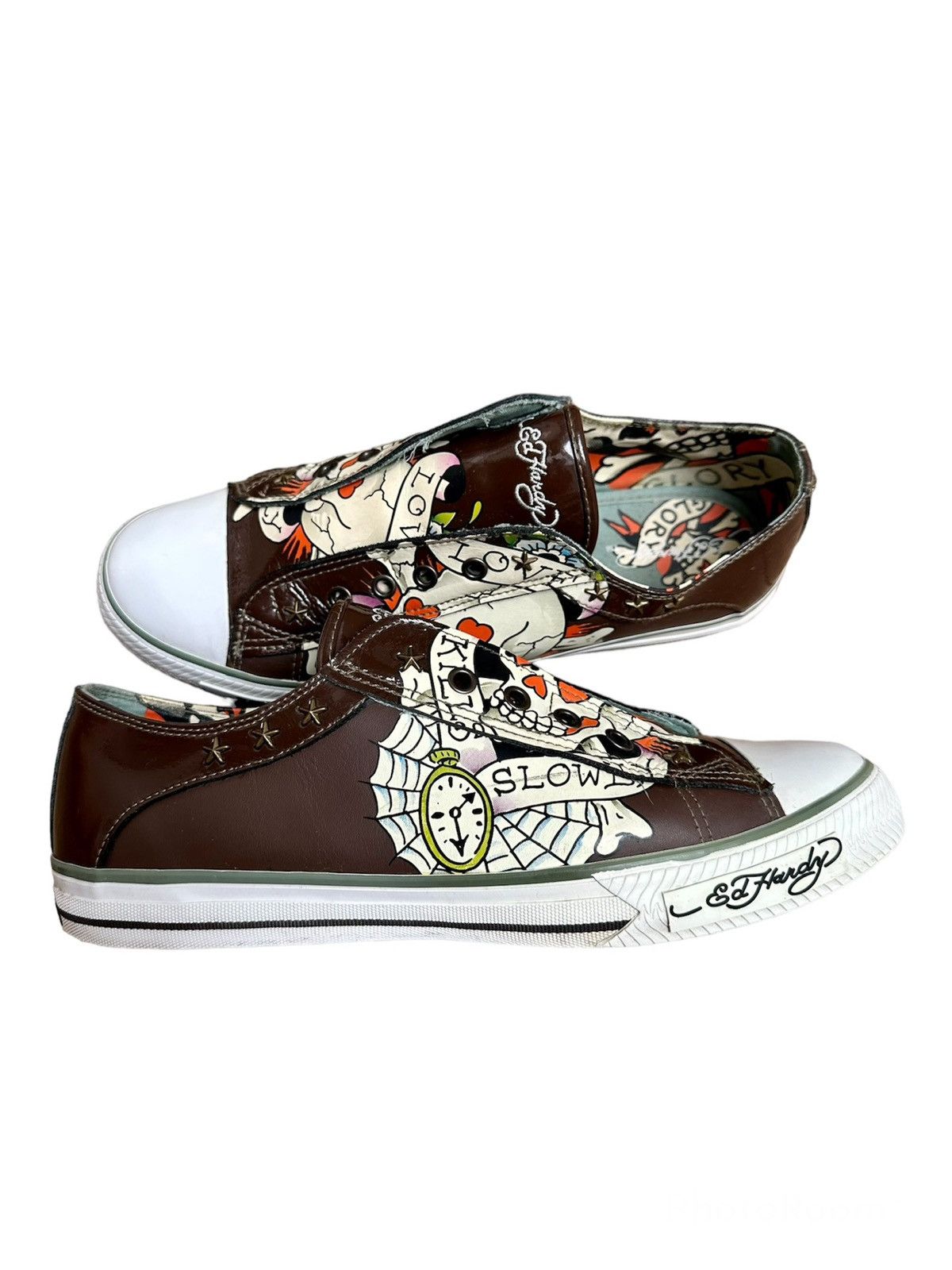 Christian Audigier × Ed Hardy × Vintage 🕸️Vintage Ed Hardy Christian Audigier Sneakers Rare Y2K Skull Size US 11 / EU 44 - 1 Thumbnail