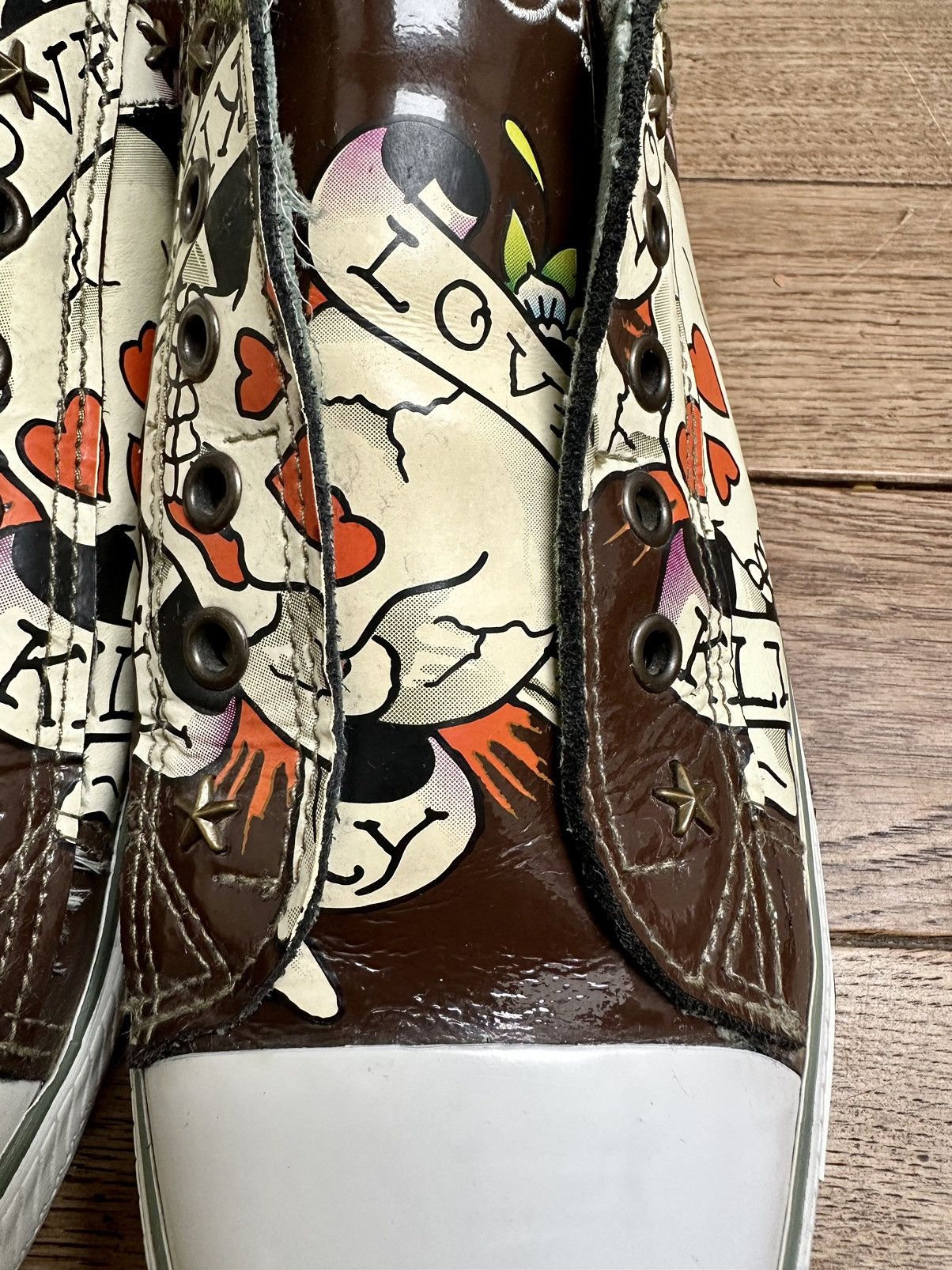Christian Audigier × Ed Hardy × Vintage 🕸️Vintage Ed Hardy Christian Audigier Sneakers Rare Y2K Skull Size US 11 / EU 44 - 8 Thumbnail