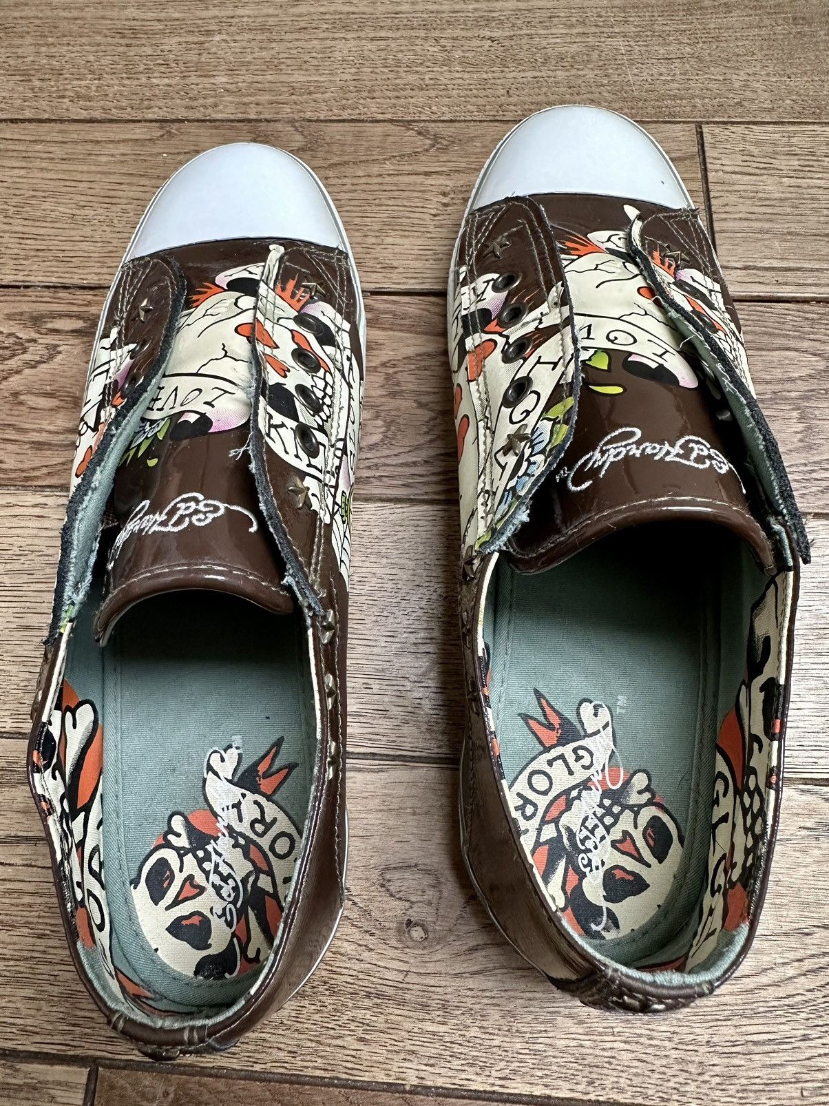 Christian Audigier × Ed Hardy × Vintage 🕸️Vintage Ed Hardy Christian Audigier Sneakers Rare Y2K Skull Size US 11 / EU 44 - 12 Thumbnail