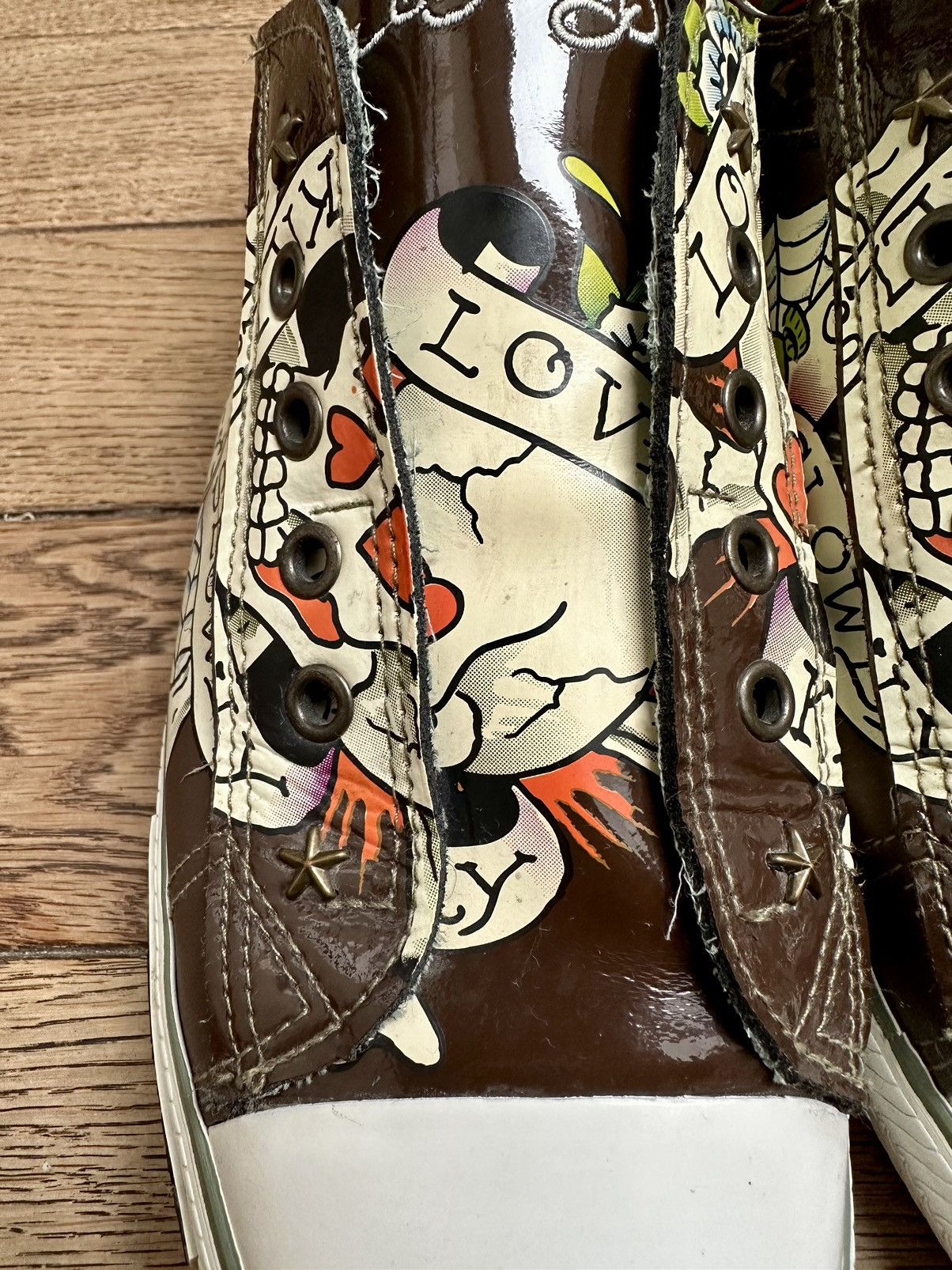 Christian Audigier × Ed Hardy × Vintage 🕸️Vintage Ed Hardy Christian Audigier Sneakers Rare Y2K Skull Size US 11 / EU 44 - 7 Thumbnail