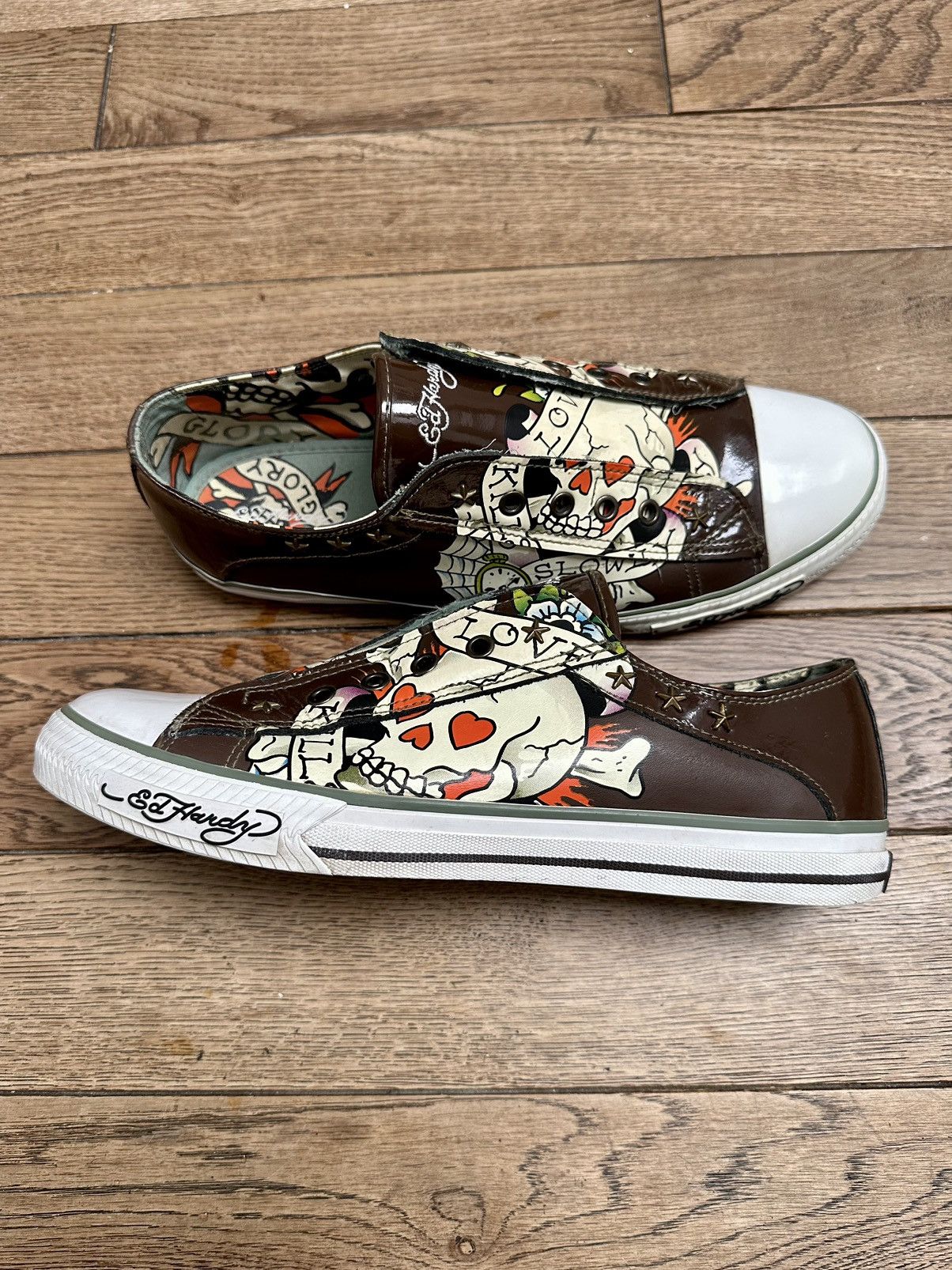Christian Audigier × Ed Hardy × Vintage 🕸️Vintage Ed Hardy Christian Audigier Sneakers Rare Y2K Skull Size US 11 / EU 44 - 16 Thumbnail
