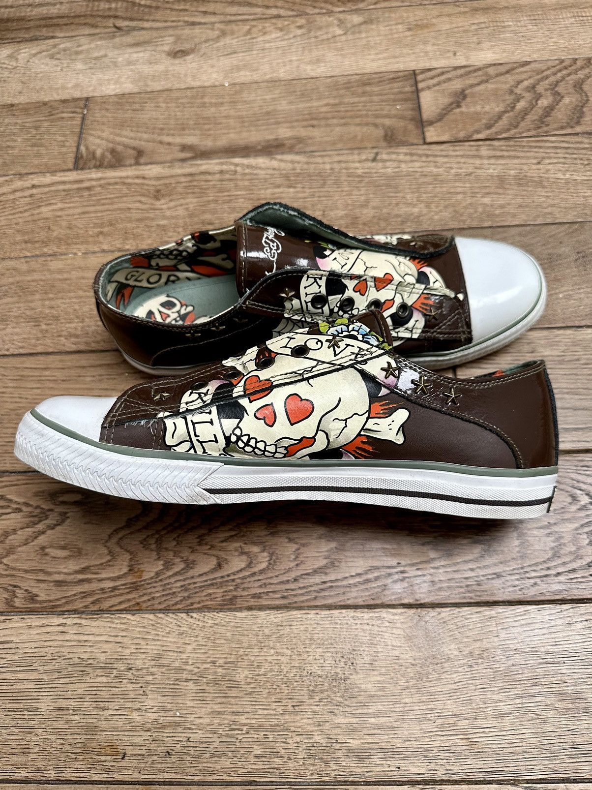 Christian Audigier × Ed Hardy × Vintage 🕸️Vintage Ed Hardy Christian Audigier Sneakers Rare Y2K Skull Size US 11 / EU 44 - 14 Thumbnail
