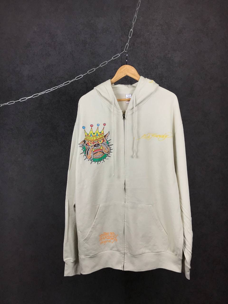 Ed Hardy Christian Audigier designer overprinted hoodie