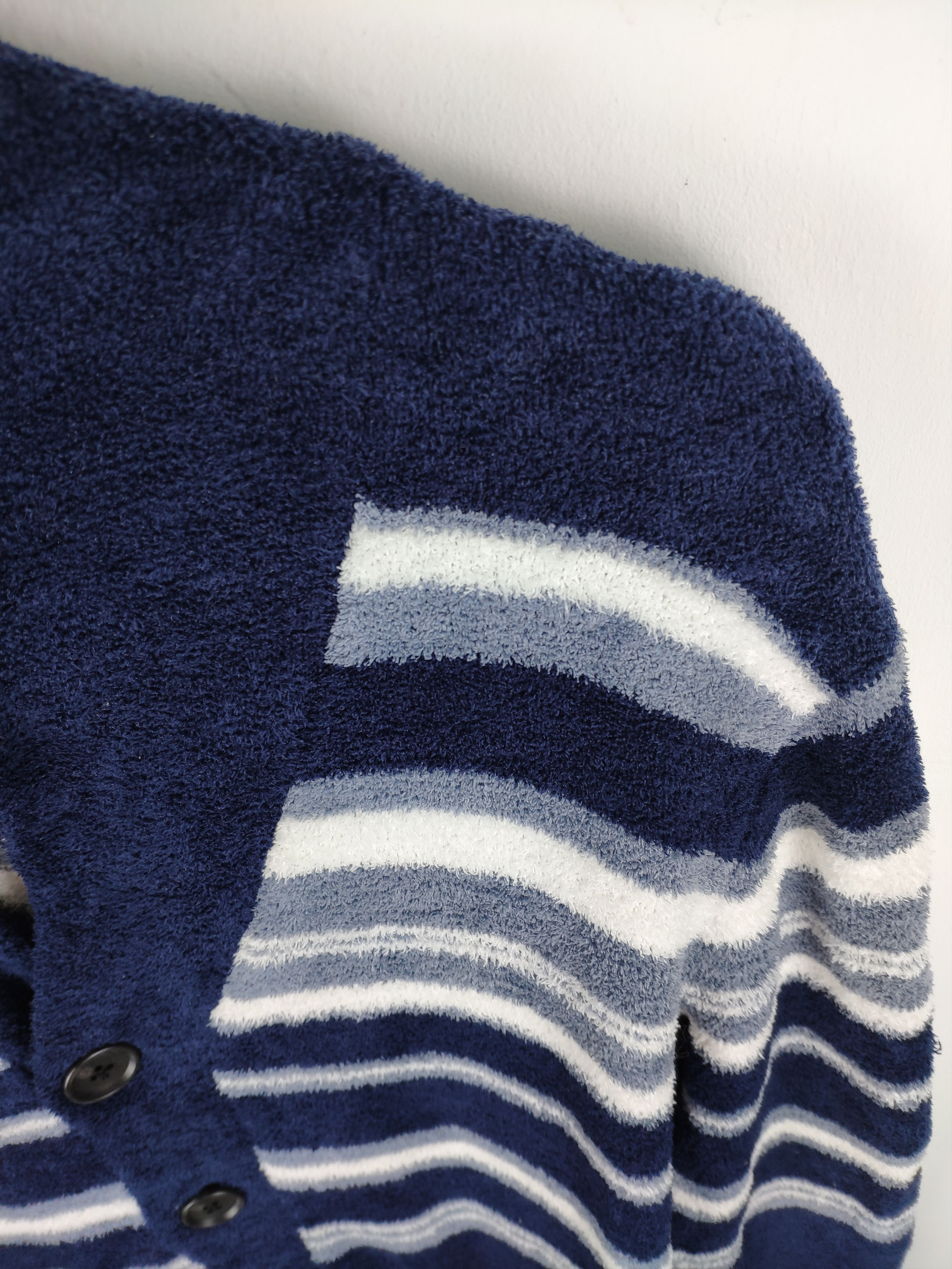 Japanese Brand × Takeo Kikuchi 🇯🇵 Vintage 90s Takeo Kikuchi Cardigan Striped Cardigan Size US M / EU 48-50 / 2 - 3 Thumbnail