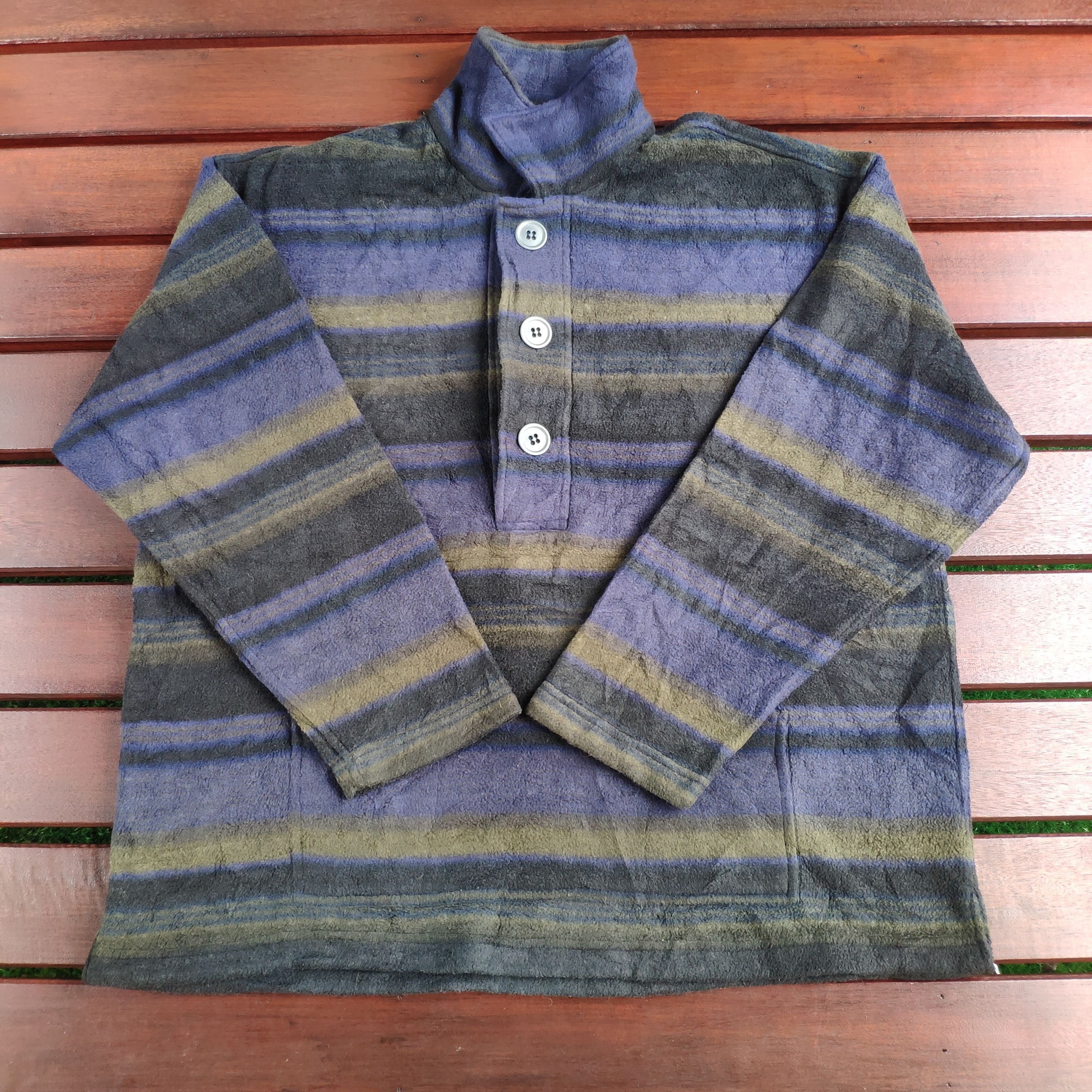 Japanese Brand × Vintage Steal 💥 Vintage Polo Long Sleeve Shirt Fleece by Scommessa Size US L / EU 52-54 / 3 - 1 Thumbnail