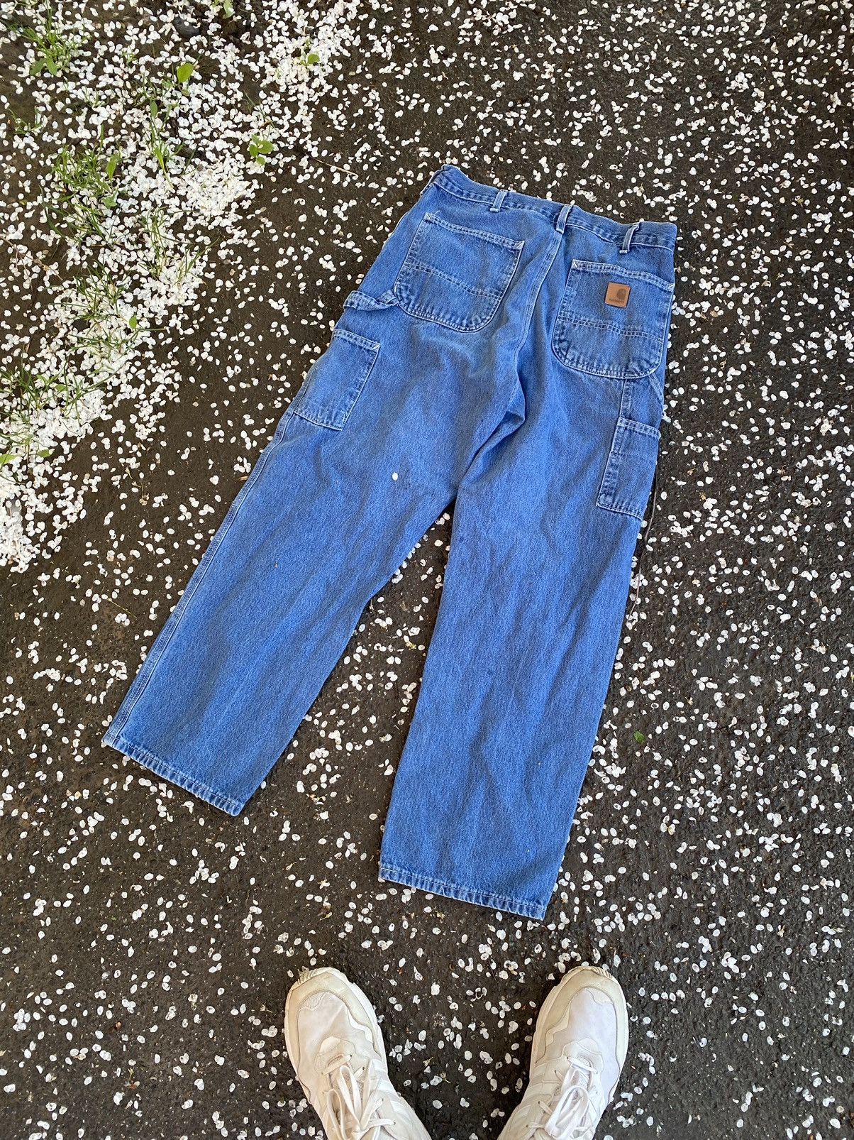 Carhartt vintage blue denim cargo 90’s pants
