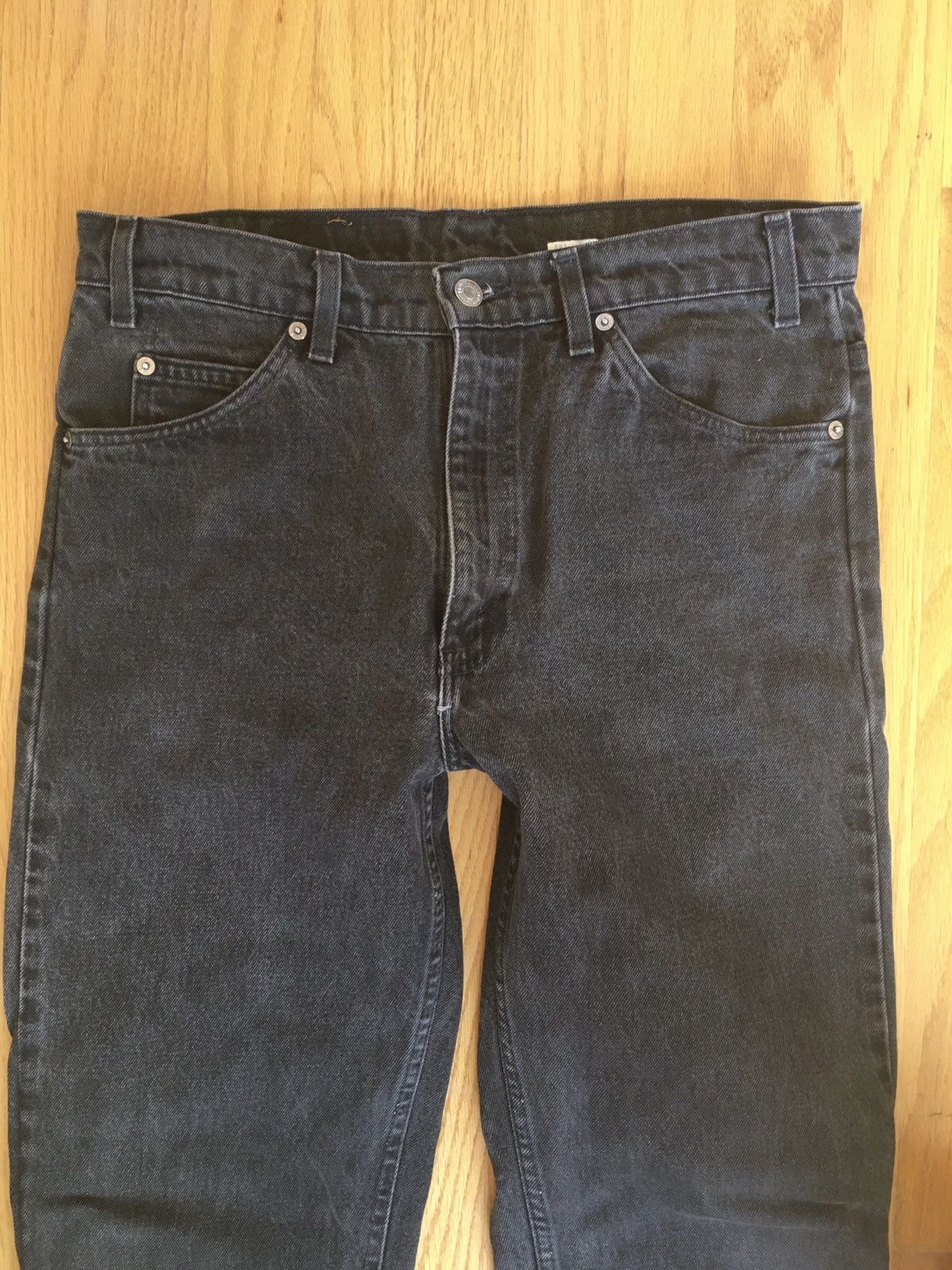 Levi's Vintage 90s Made in USA Black Levis 505 80s Goth Grunge Size US 32 / EU 48 - 4 Thumbnail
