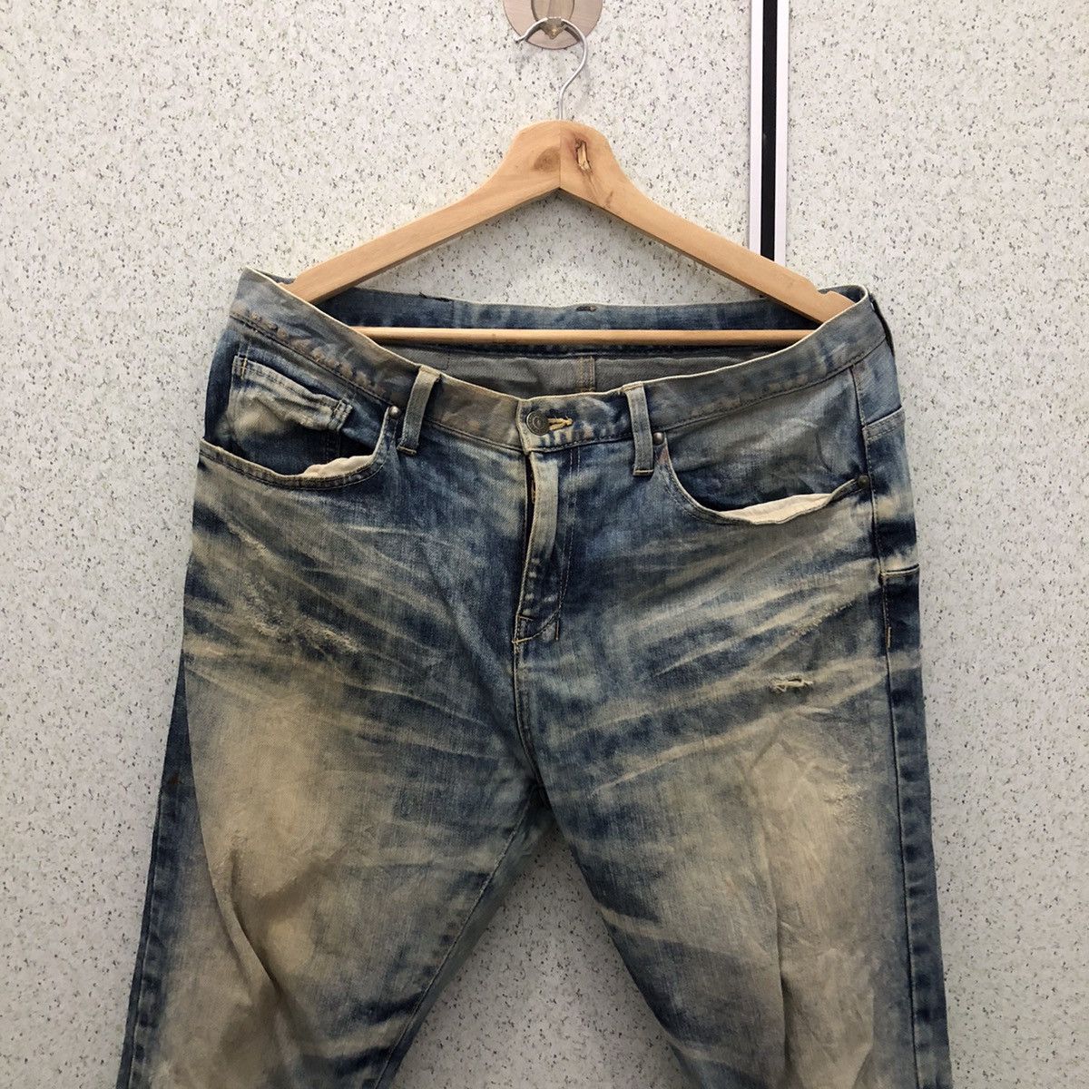 Japanese Brand ACID WASH DESIGN DENIM TORNADO MART REFINED REAL CLOTHES Size US 35 - 3 Thumbnail