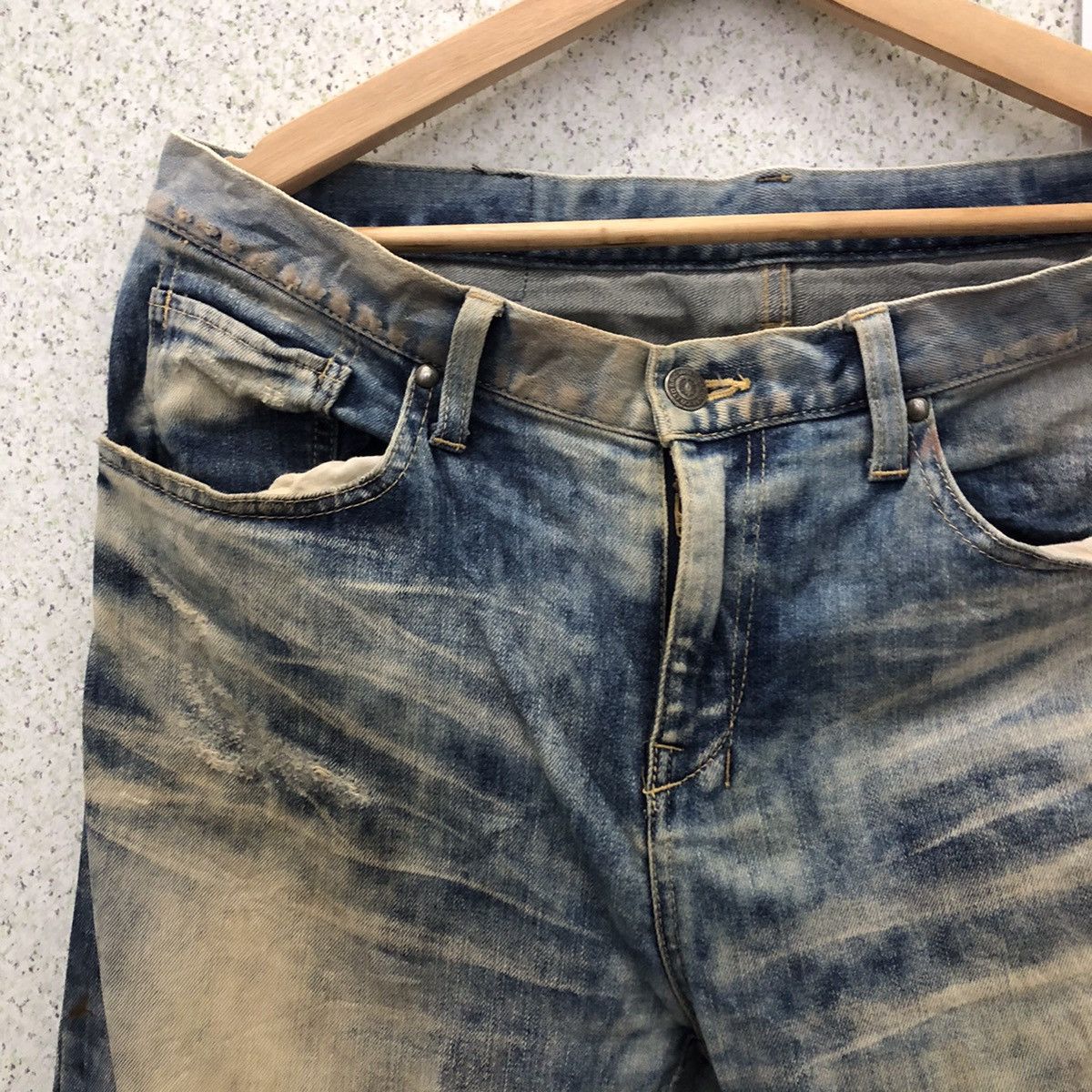 Japanese Brand ACID WASH DESIGN DENIM TORNADO MART REFINED REAL CLOTHES Size US 35 - 6 Thumbnail