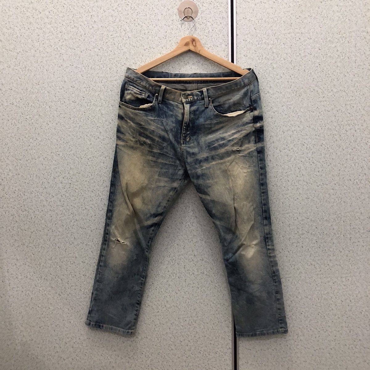 Japanese Brand ACID WASH DESIGN DENIM TORNADO MART REFINED REAL CLOTHES Size US 35 - 1 Thumbnail