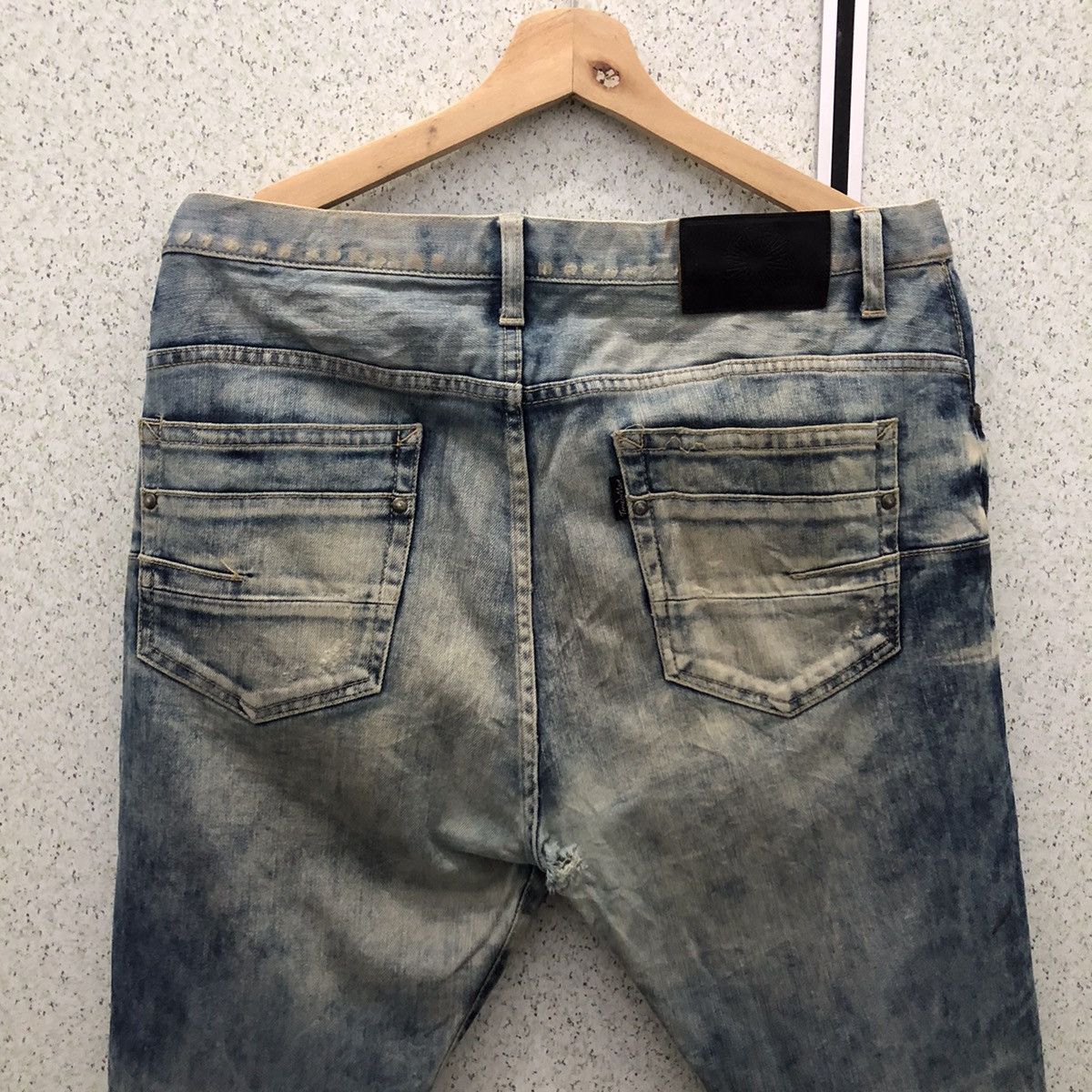 Japanese Brand ACID WASH DESIGN DENIM TORNADO MART REFINED REAL CLOTHES Size US 35 - 10 Thumbnail