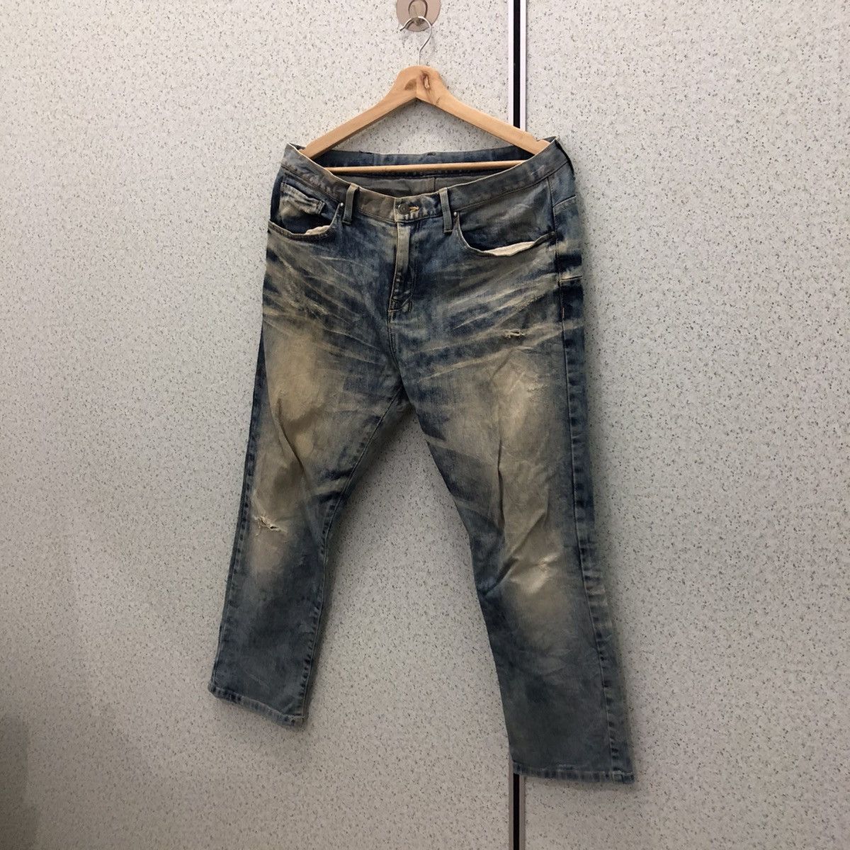Japanese Brand ACID WASH DESIGN DENIM TORNADO MART REFINED REAL CLOTHES Size US 35 - 2 Thumbnail