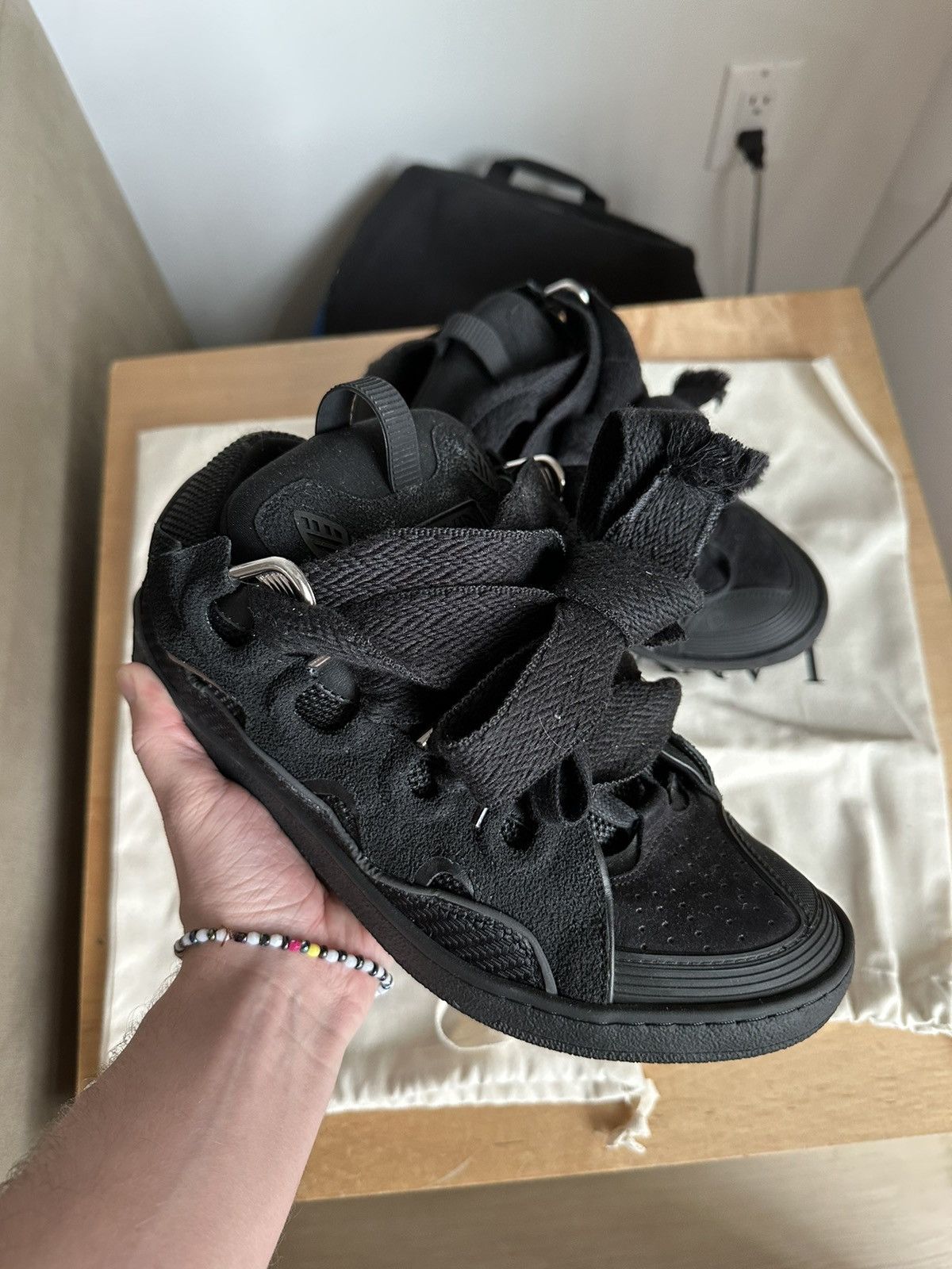 Lanvin Lanvin Curb Sneakers - Black on Black | Grailed