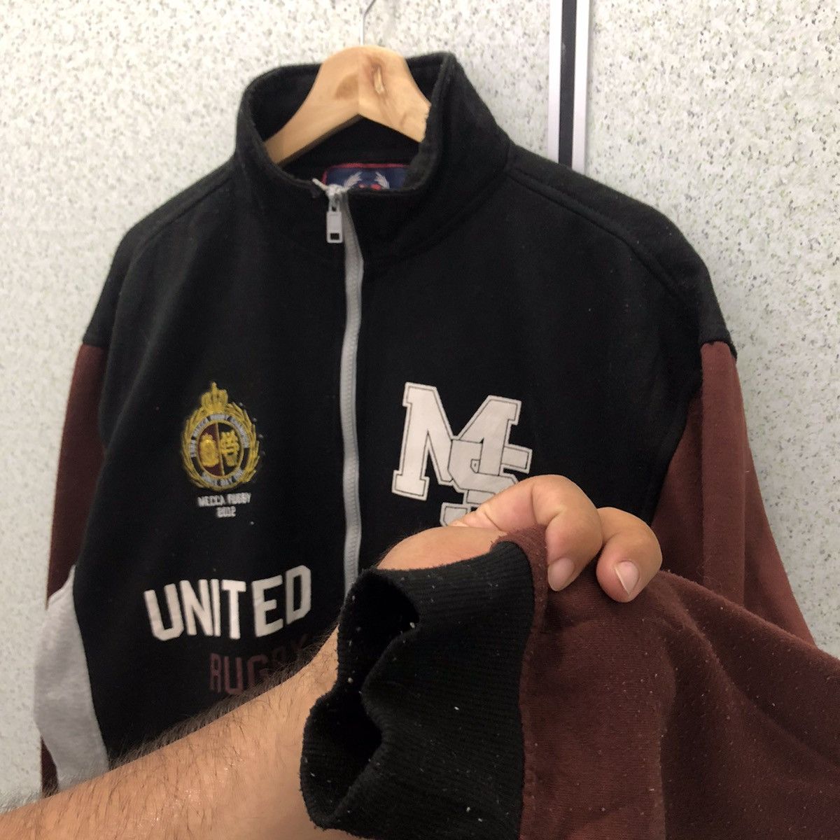 Japanese Brand ZIPPER JACKET RUGBY TEAM USA FLAG BIG LOGO Size US XL / EU 56 / 4 - 6 Thumbnail