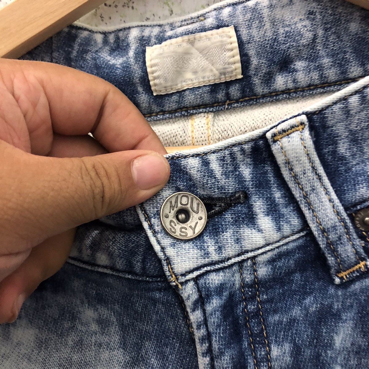 Japanese Brand ACID WASH SKINNY DENIM MOUSSY MADE IN JAPAN Size US 31 - 8 Thumbnail