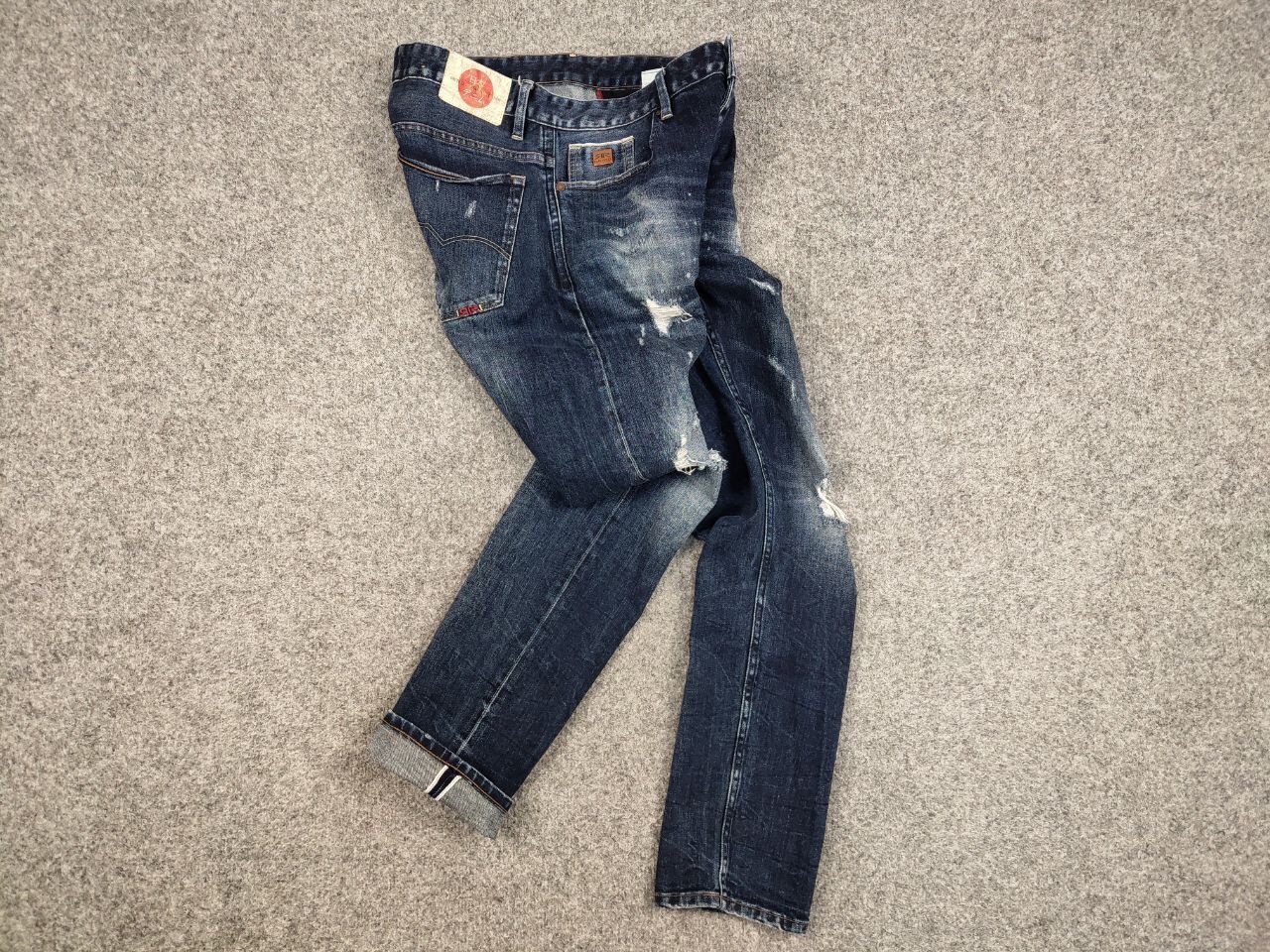 Japanese Brand Vintage 90's Retro Japanese Selvedge Distressed Denim Jeans Size US 31 - 1 Thumbnail