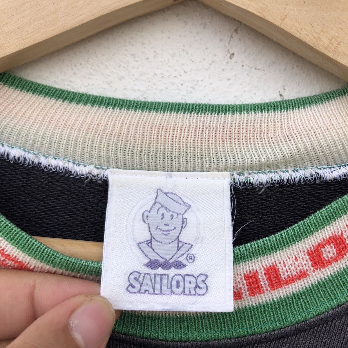 Japanese Brand VINTAGE CREWNECK SAILORS SIDE TAPE DESIGN Size US M / EU 48-50 / 2 - 11 Thumbnail