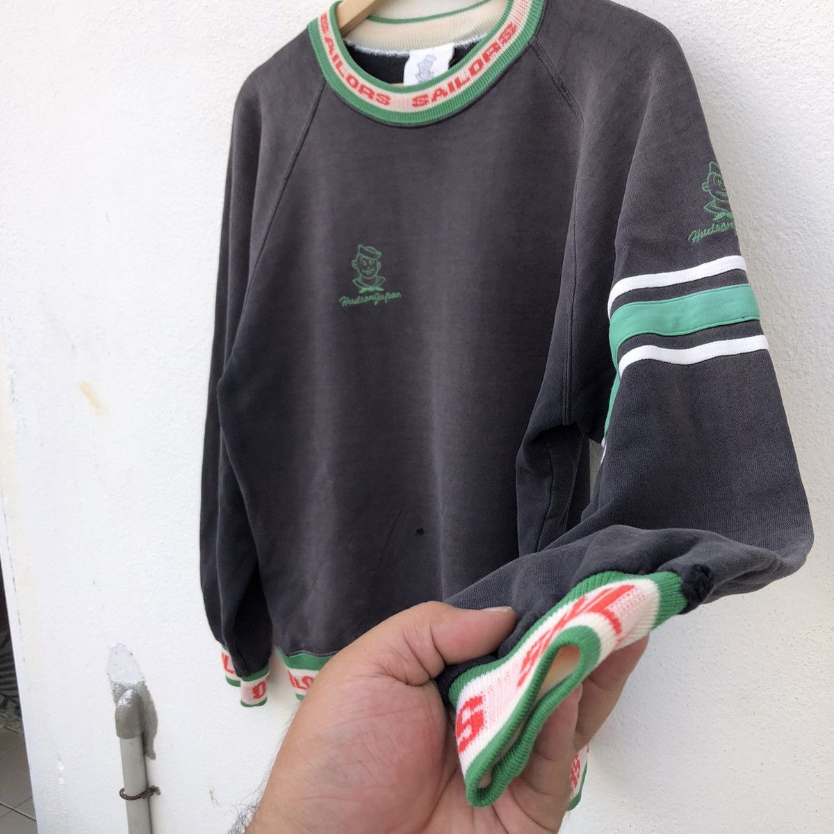 Japanese Brand VINTAGE CREWNECK SAILORS SIDE TAPE DESIGN Size US M / EU 48-50 / 2 - 7 Thumbnail