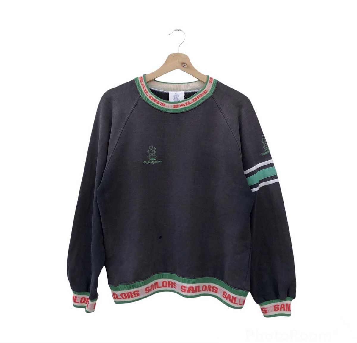 Japanese Brand VINTAGE CREWNECK SAILORS SIDE TAPE DESIGN Size US M / EU 48-50 / 2 - 1 Thumbnail