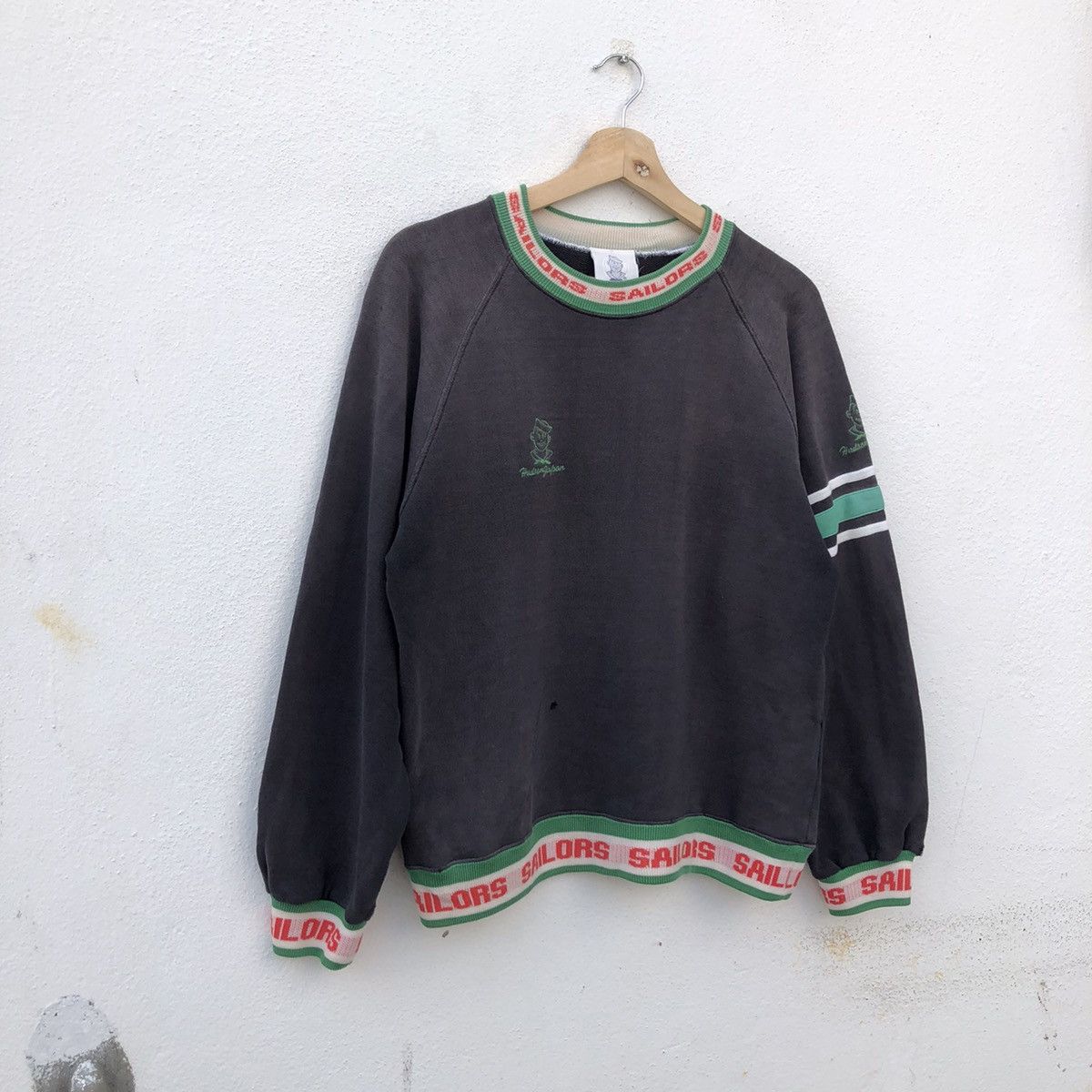 Japanese Brand VINTAGE CREWNECK SAILORS SIDE TAPE DESIGN Size US M / EU 48-50 / 2 - 2 Thumbnail