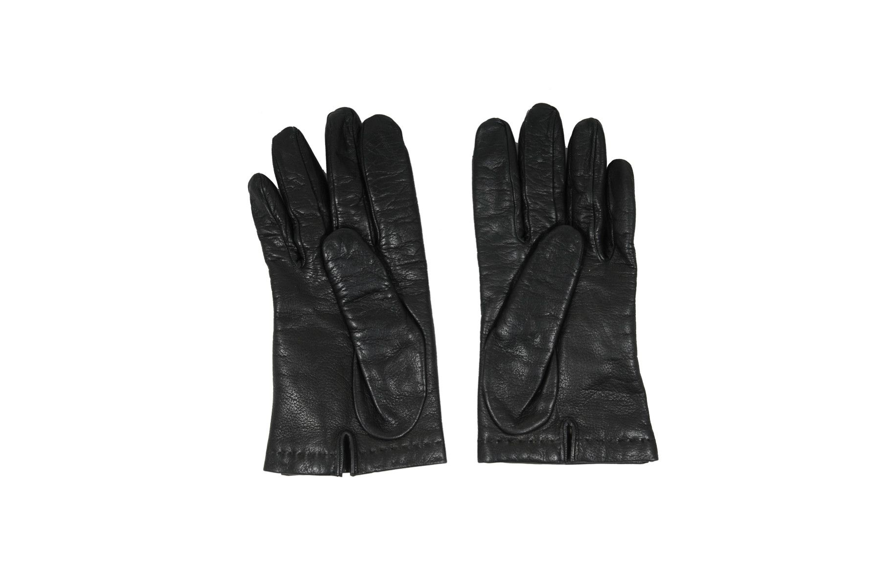 Malo Gloves Size 7.5 Black 100% Leather Cashmere Size ONE SIZE - 1 Thumbnail