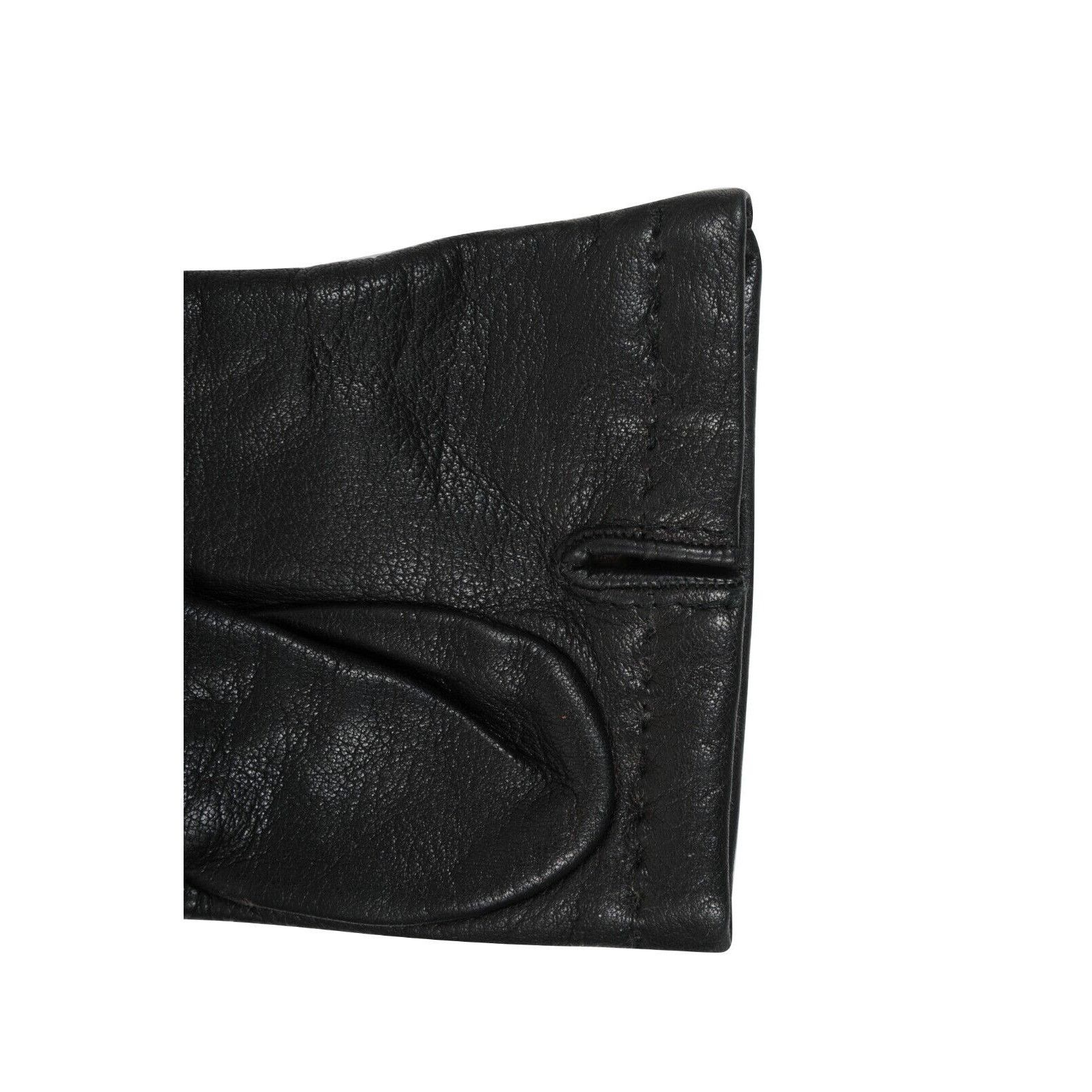 Malo Gloves Size 7.5 Black 100% Leather Cashmere Size ONE SIZE - 5 Thumbnail