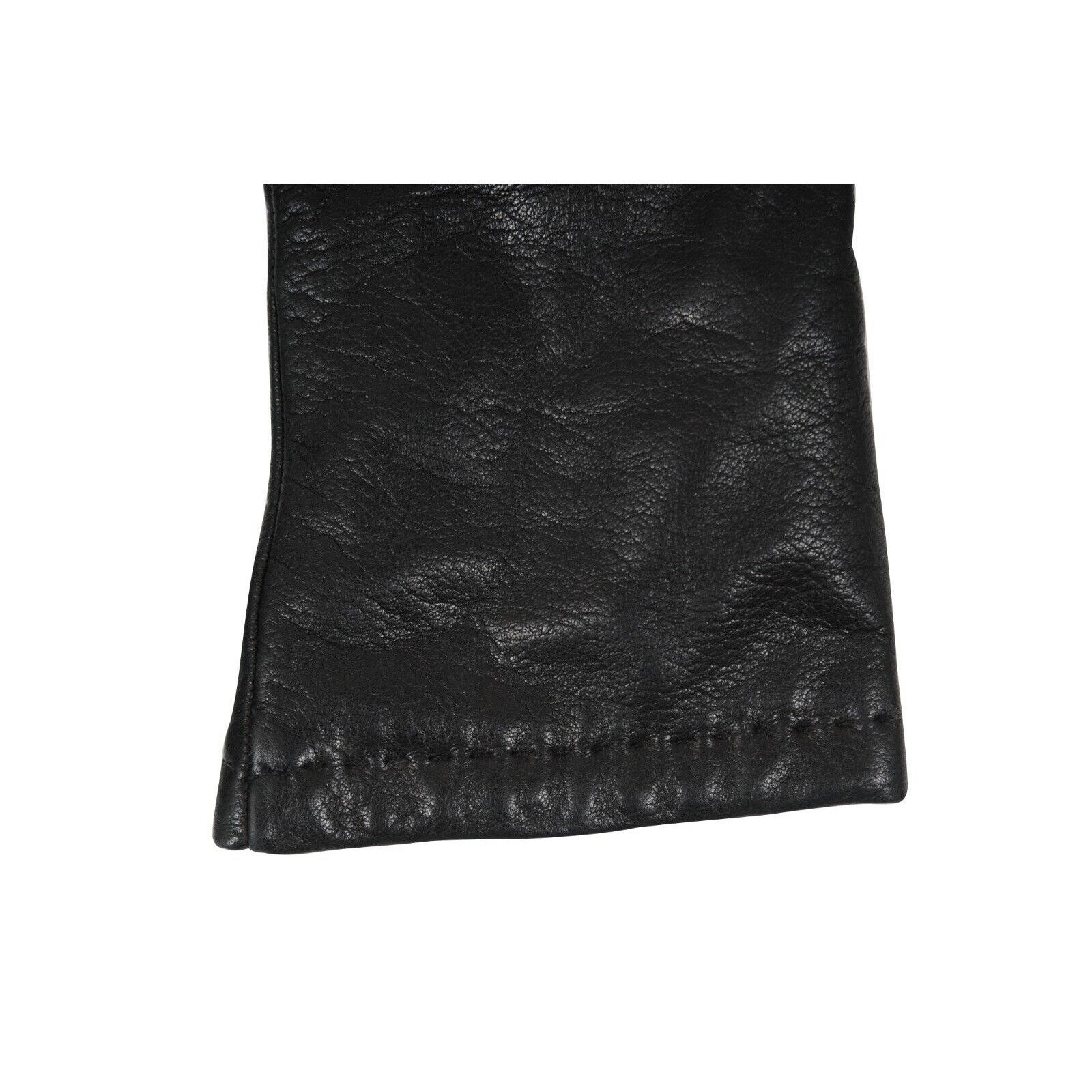 Malo Gloves Size 7.5 Black 100% Leather Cashmere Size ONE SIZE - 9 Thumbnail
