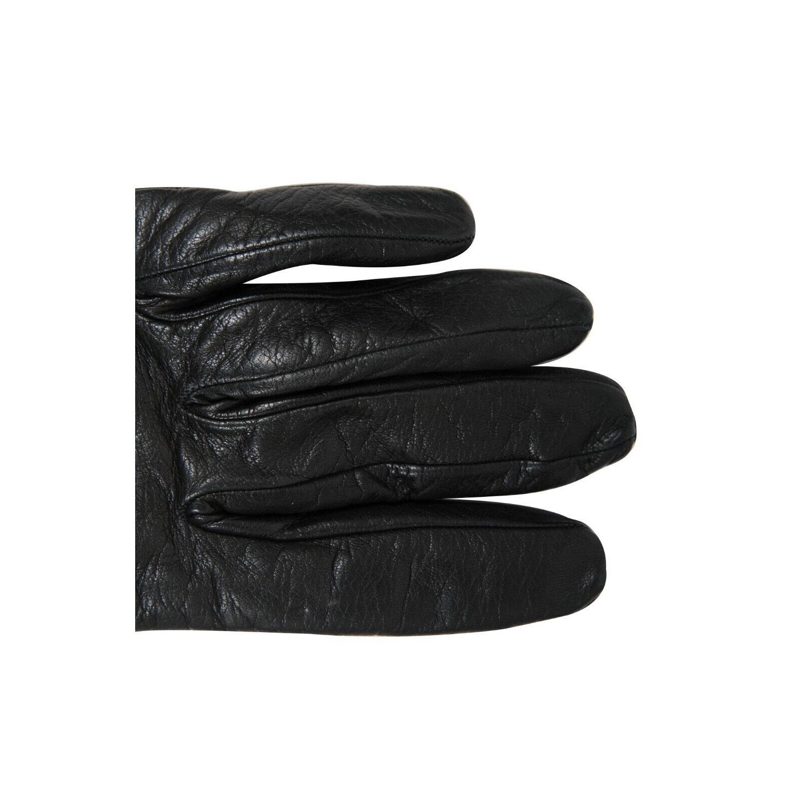 Malo Gloves Size 7.5 Black 100% Leather Cashmere Size ONE SIZE - 8 Thumbnail