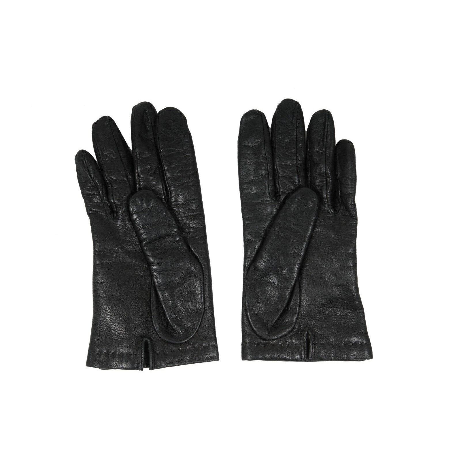 Malo Gloves Size 7.5 Black 100% Leather Cashmere Size ONE SIZE - 2 Thumbnail