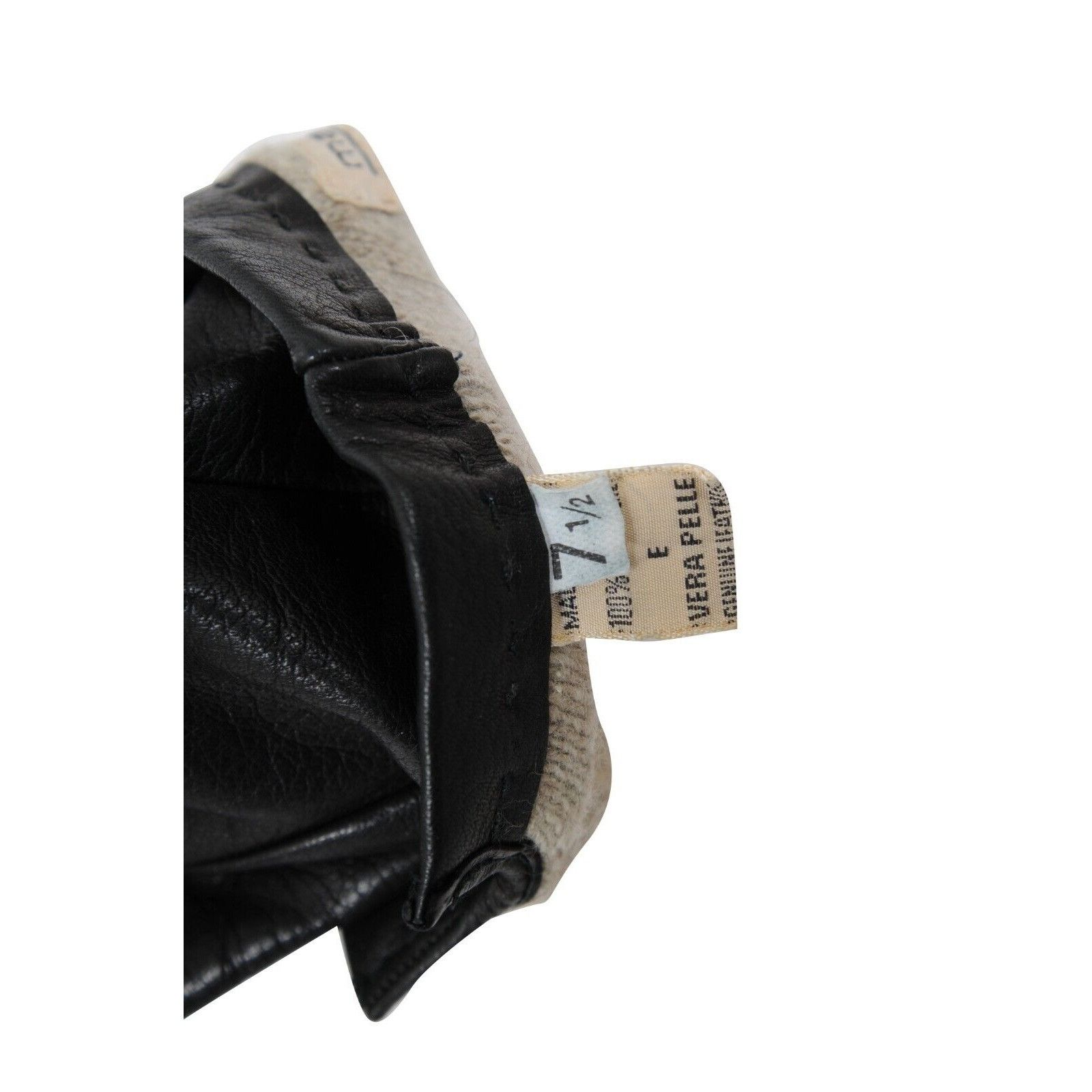 Malo Gloves Size 7.5 Black 100% Leather Cashmere Size ONE SIZE - 12 Thumbnail